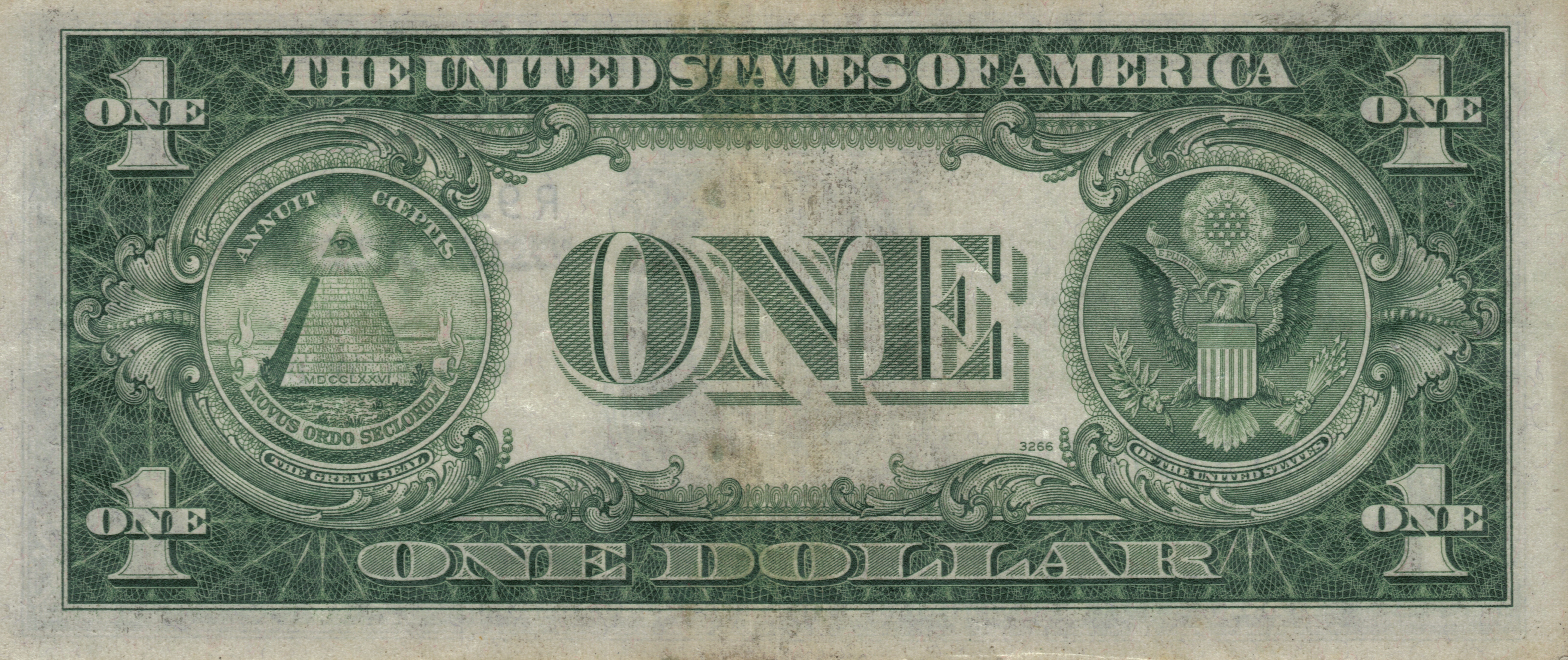 Back of a United States One Dollar Bill HD Wallpaper