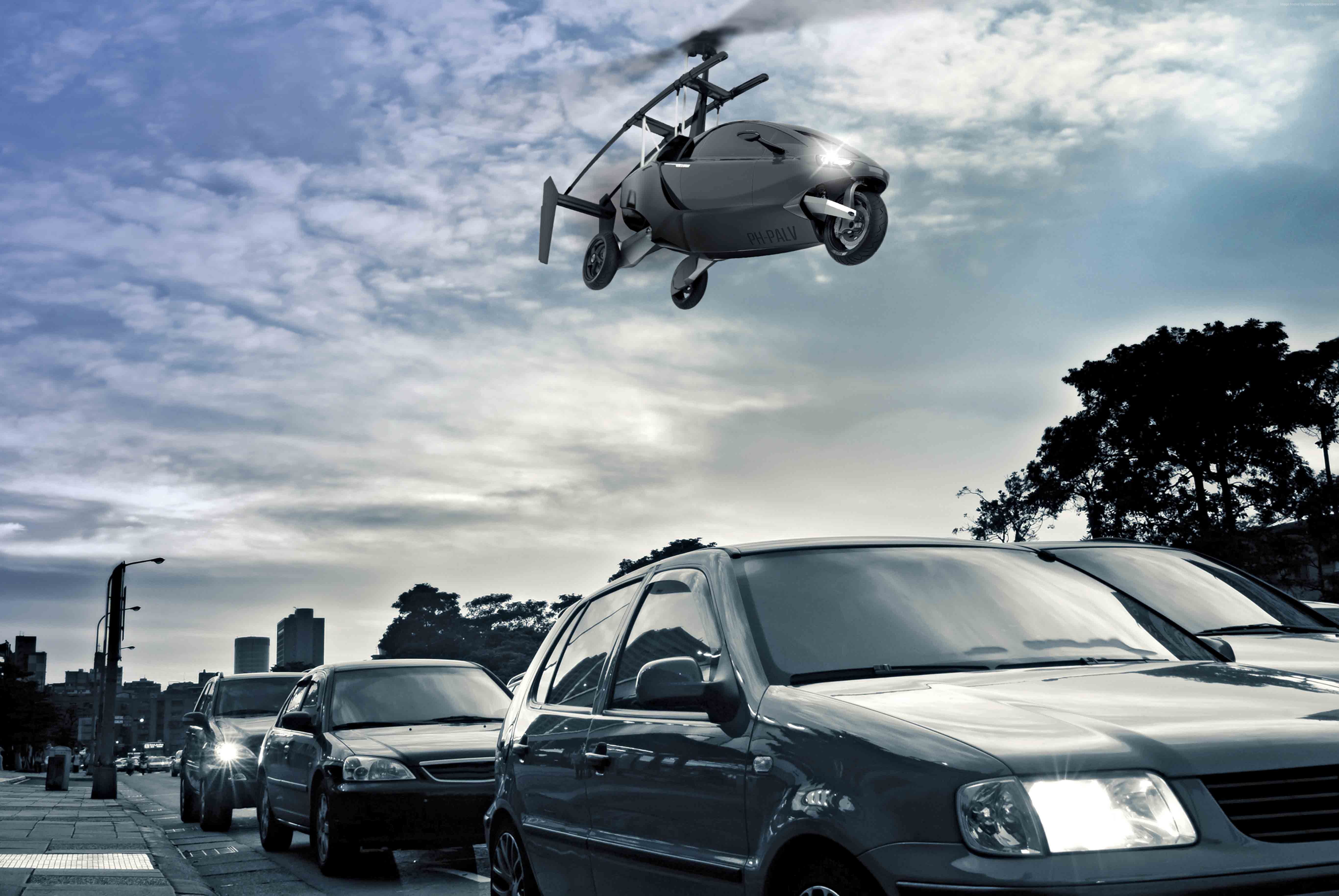 PAL-V flying car in traffic HD Wallpaper