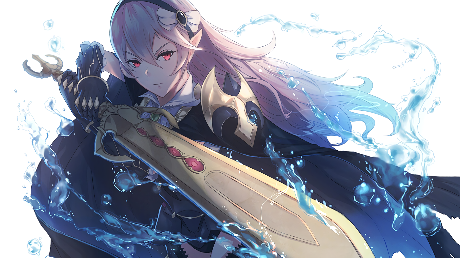Corrin from Fire Emblem with a sword and water HD Wallpaper