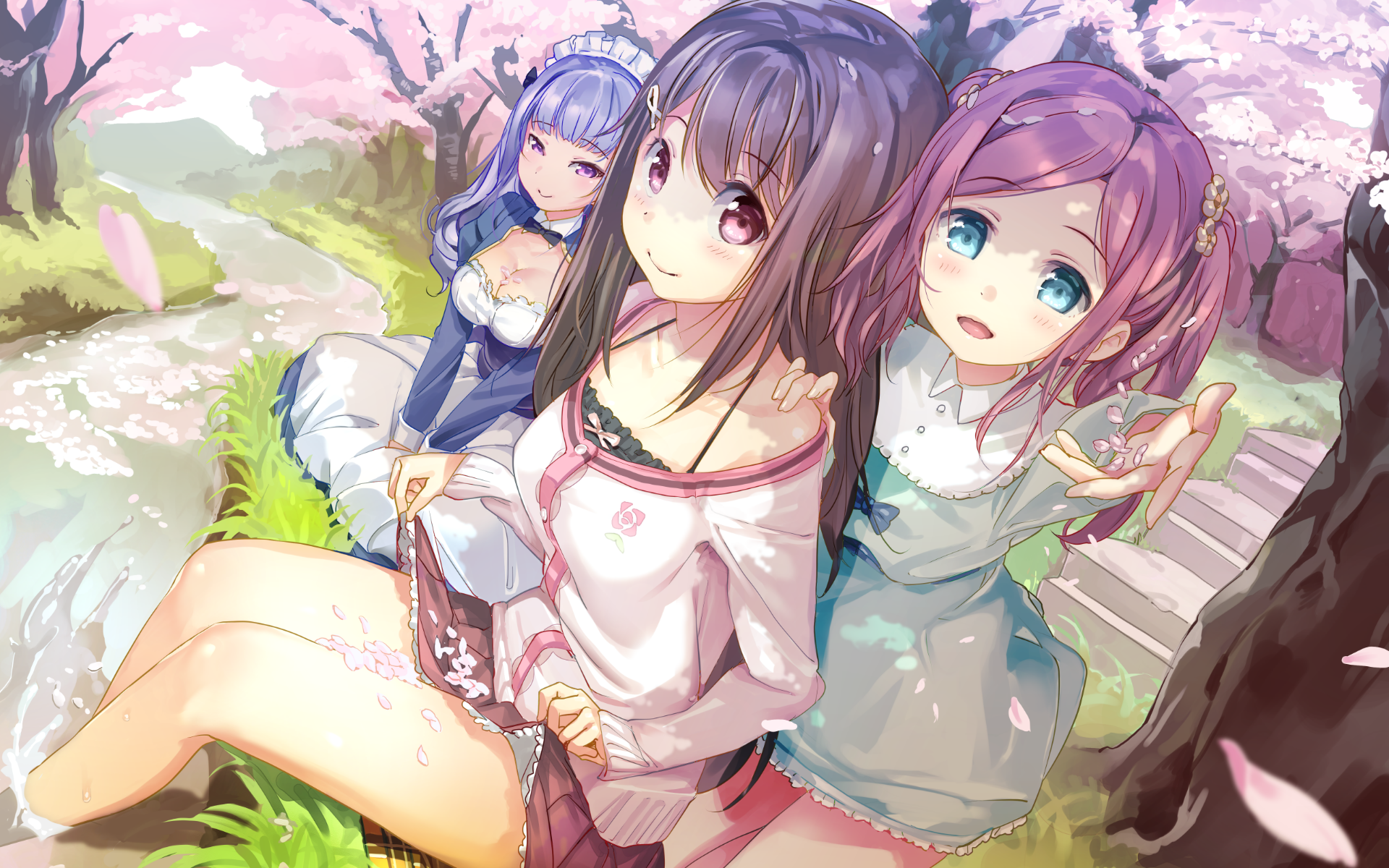 Chiyoda Momoka, Togawa Mayu, Kokonoe Maria from Koi Suru Kanojo no Bukiyou na Butai HD Wallpaper