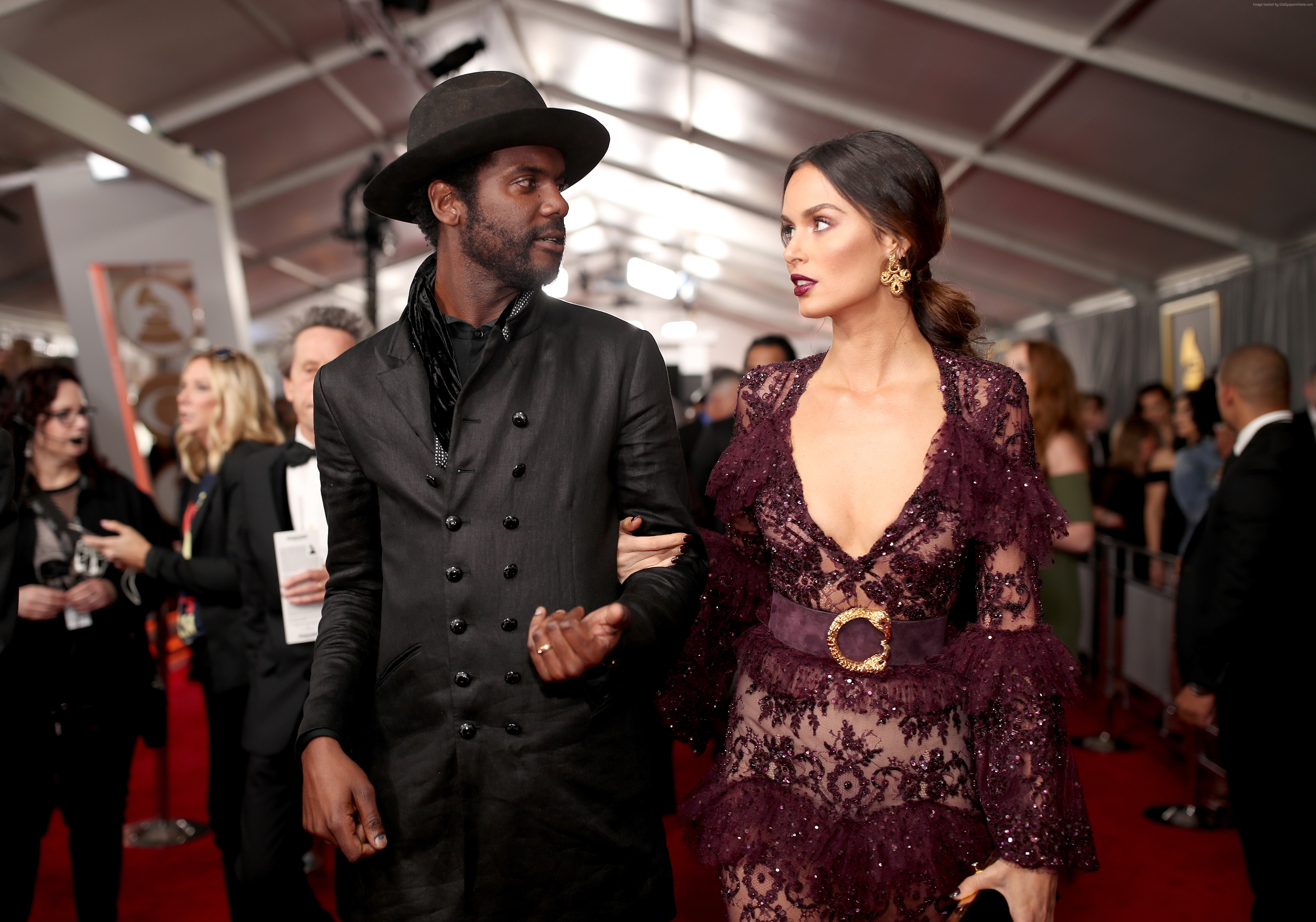 Gary Clark Jr. and Nicole Trunfio at Grammy 2017 HD Wallpaper