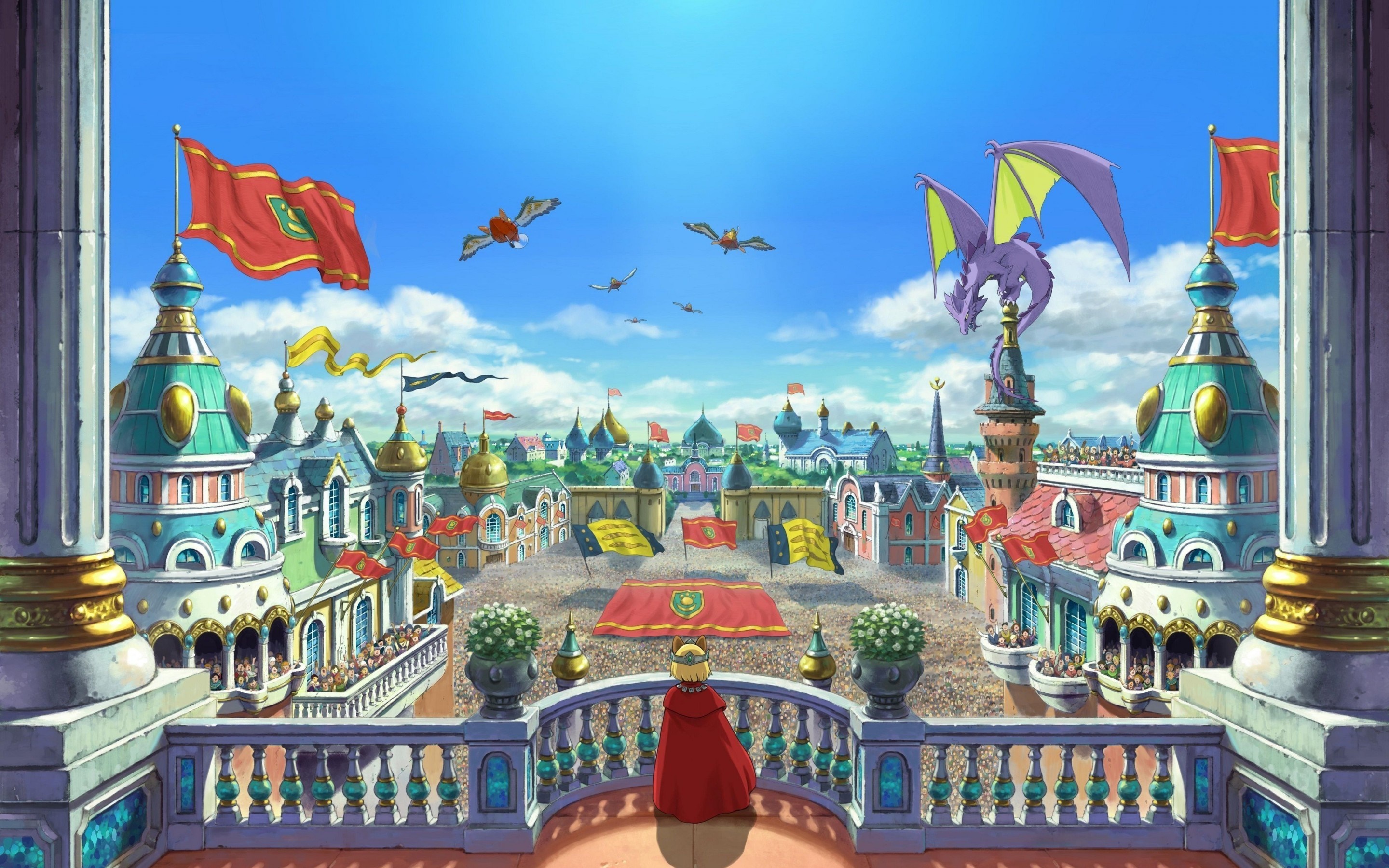 Dragon Quest Heroes II: Revenant Kingdom castle town HD Wallpaper