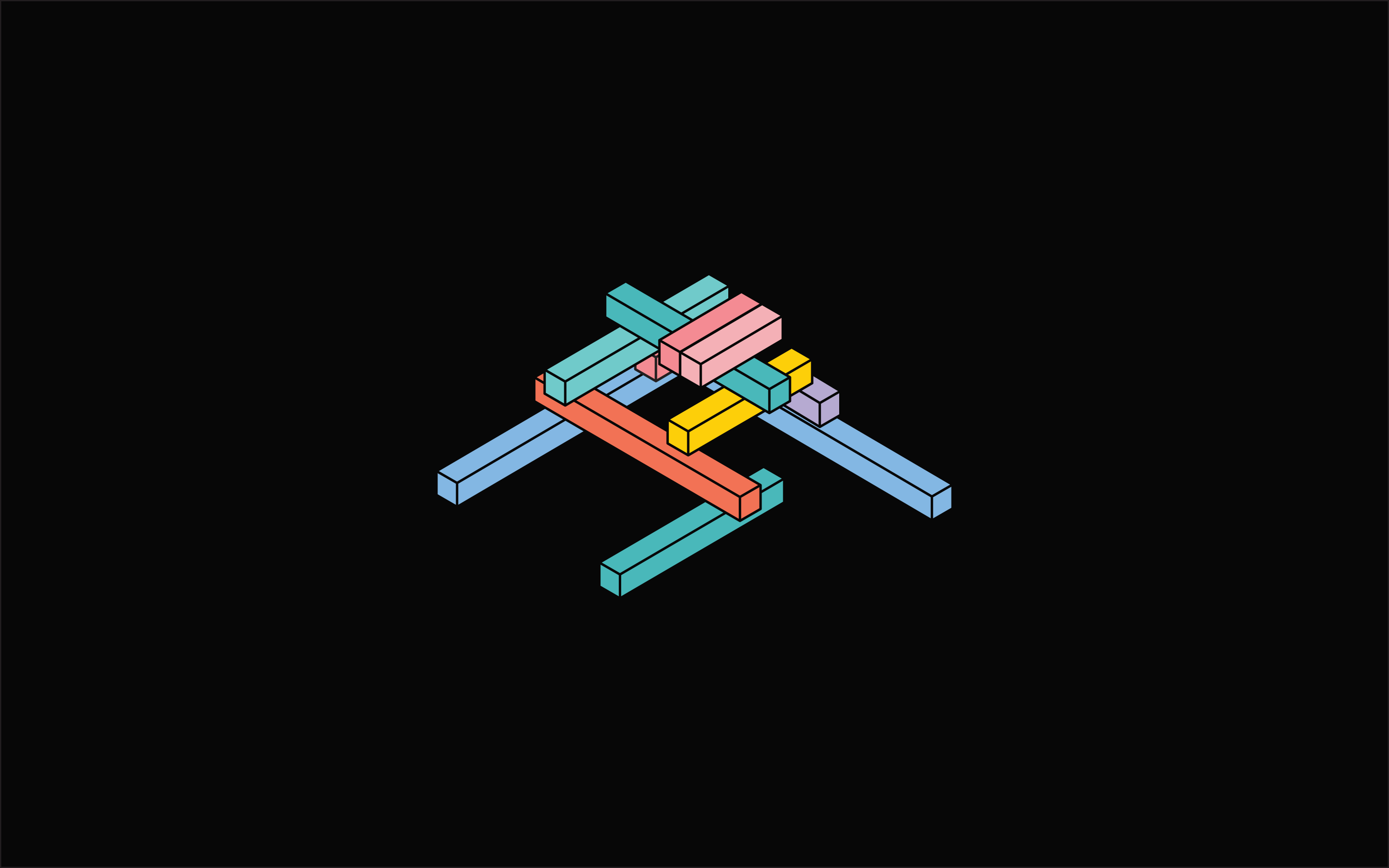 Abstract colorful blocks stacked on black background HD Wallpaper