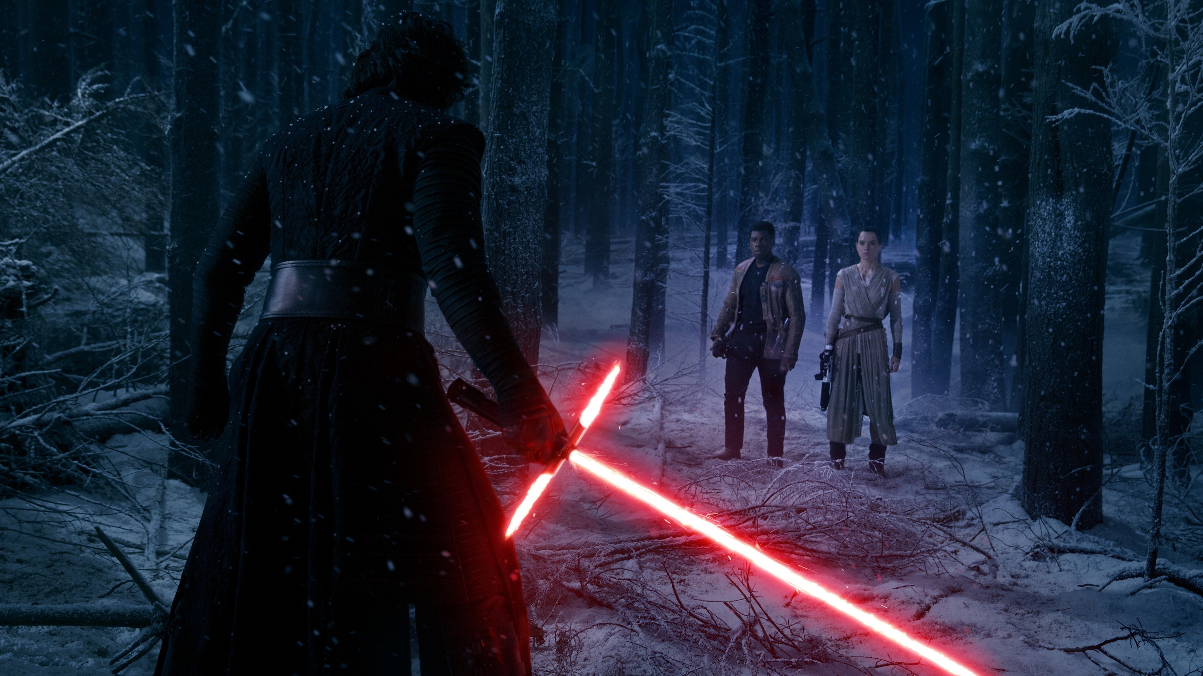 Kylo Ren from Star Wars The Force Awakens in a forest HD Wallpaper