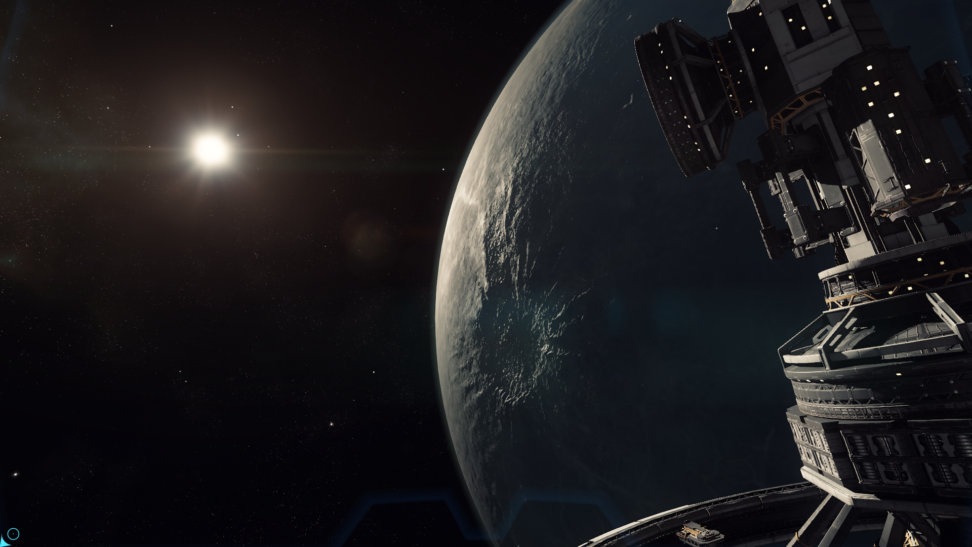Star Citizen screenshot of a space station near a planet HD Wallpaper