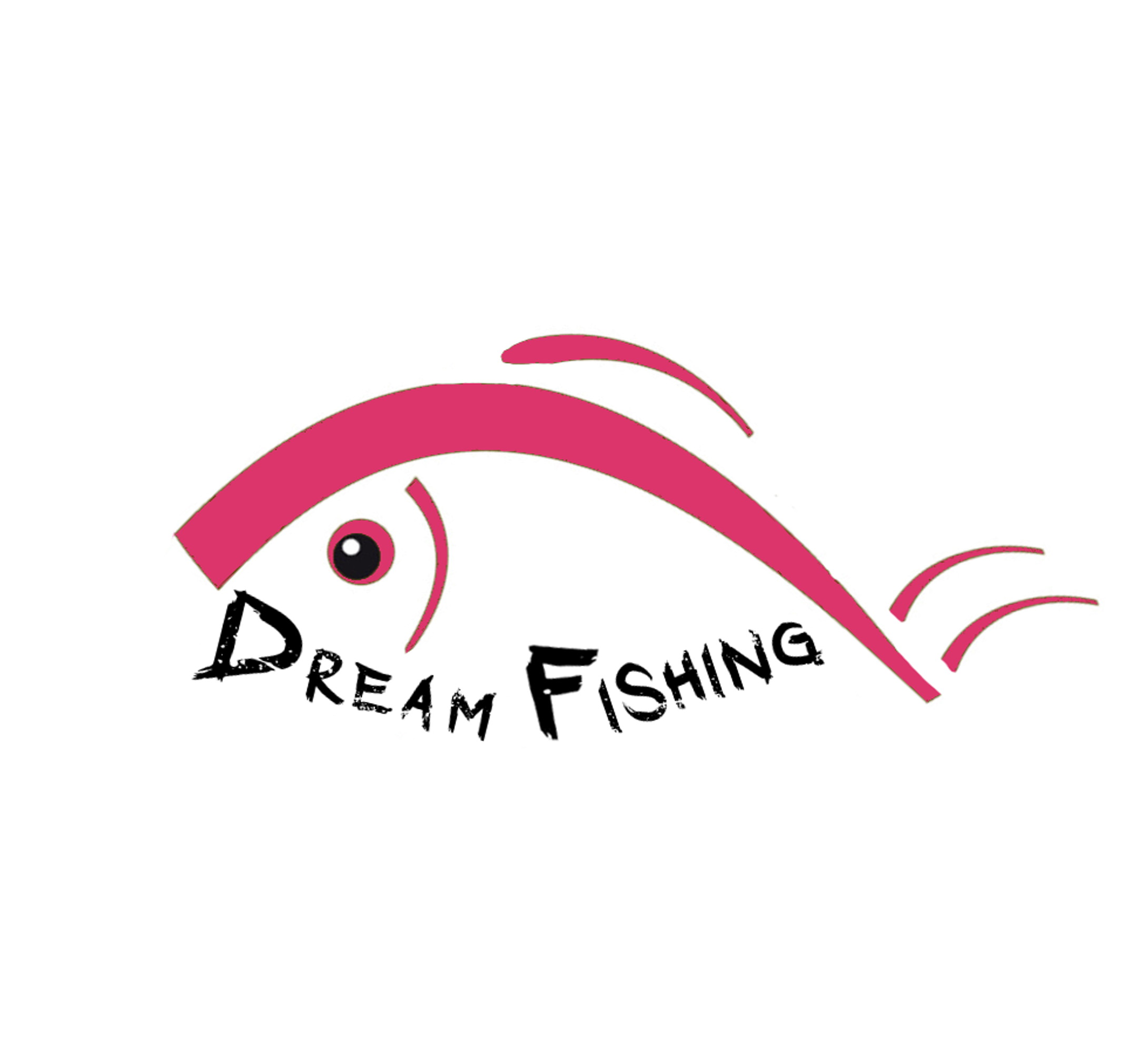 Dream Fishing logo with stylized fish HD Wallpaper