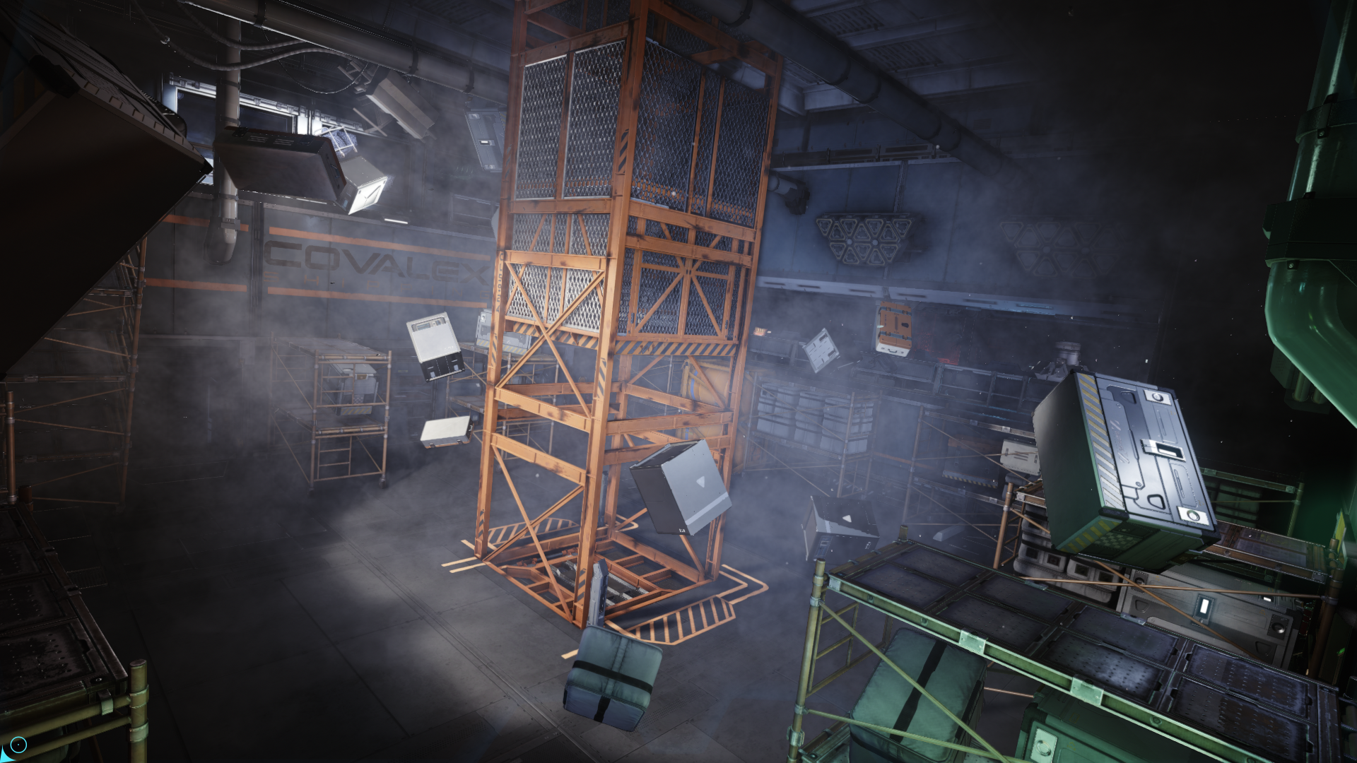 Star Citizen industrial factory with debris HD Wallpaper