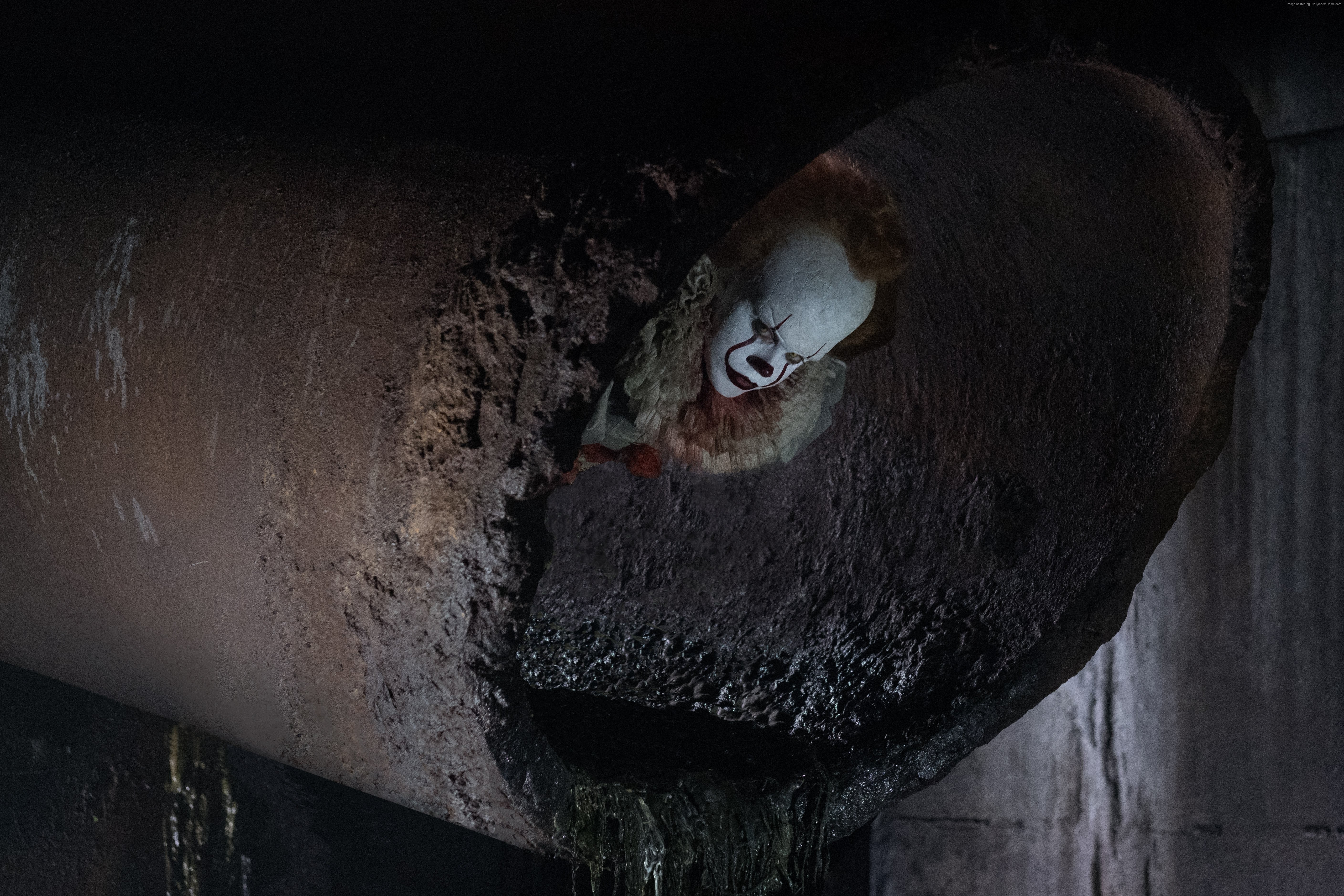Pennywise from It in a sewer pipe HD Wallpaper