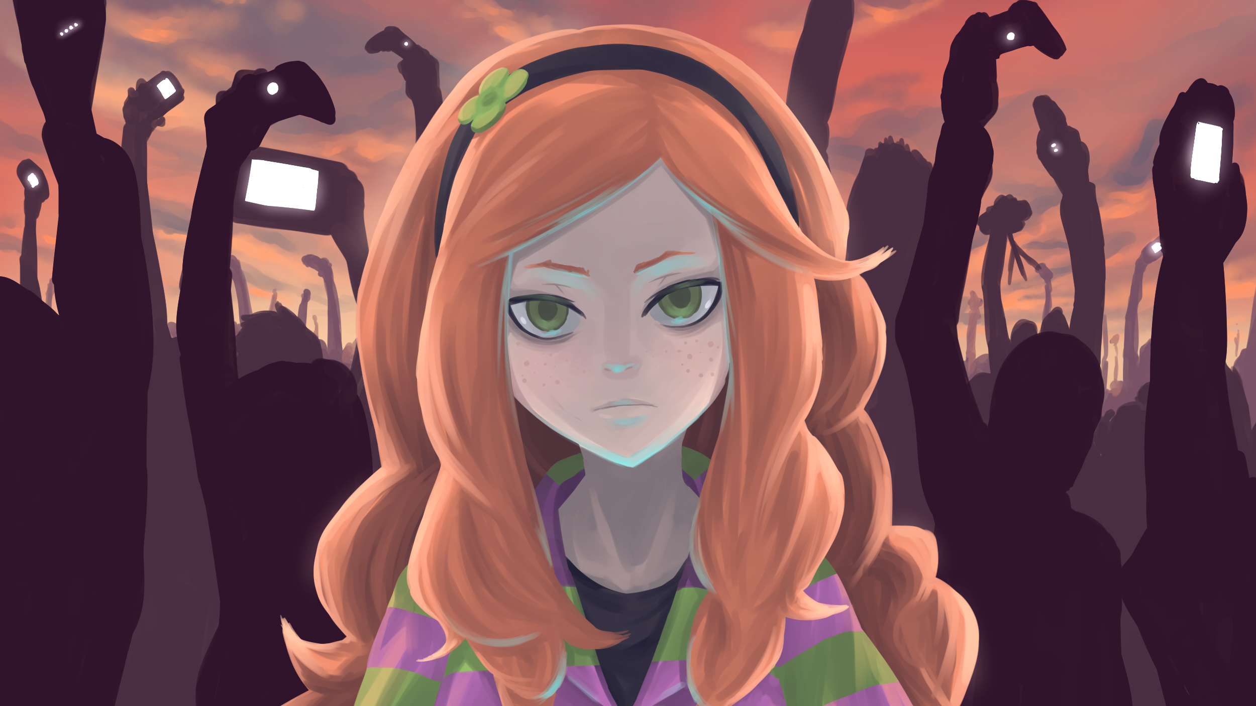 Vivian James in front of a crowd HD Wallpaper