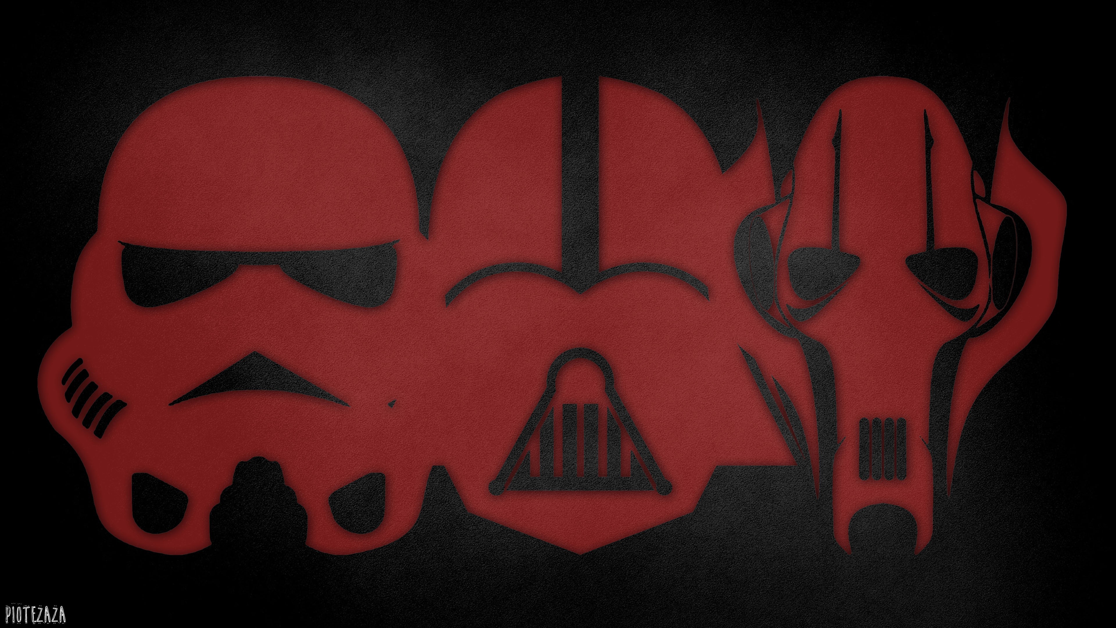 Star Wars Stormtrooper, Darth Vader, and General Grievous silhouettes HD Wallpaper