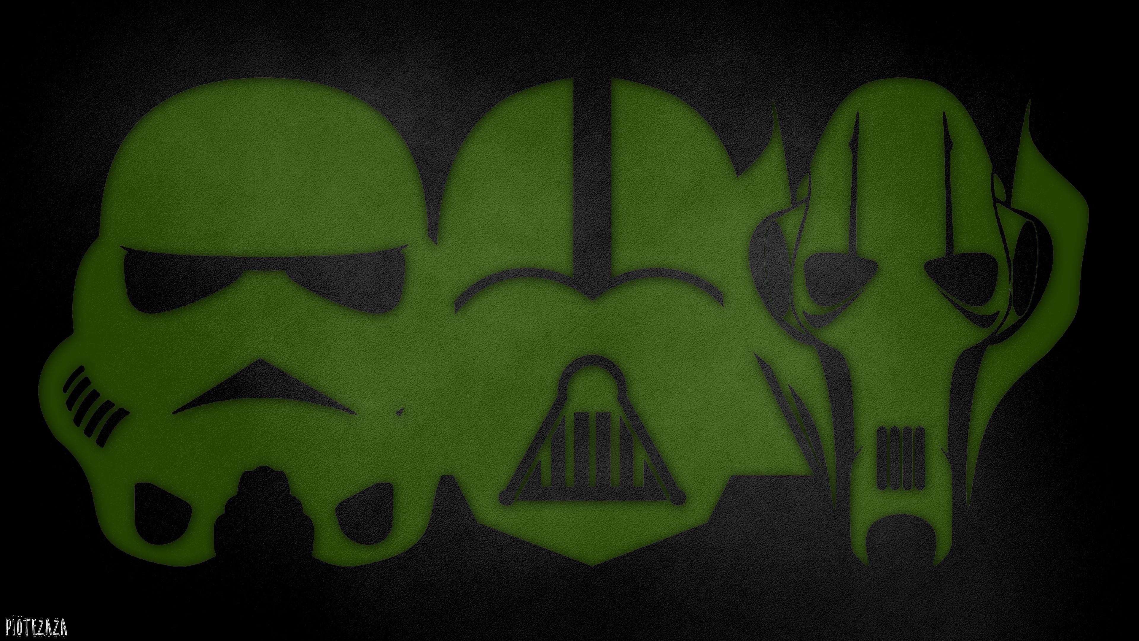 Star Wars characters: Stormtrooper, Darth Vader, and Grievous HD Wallpaper