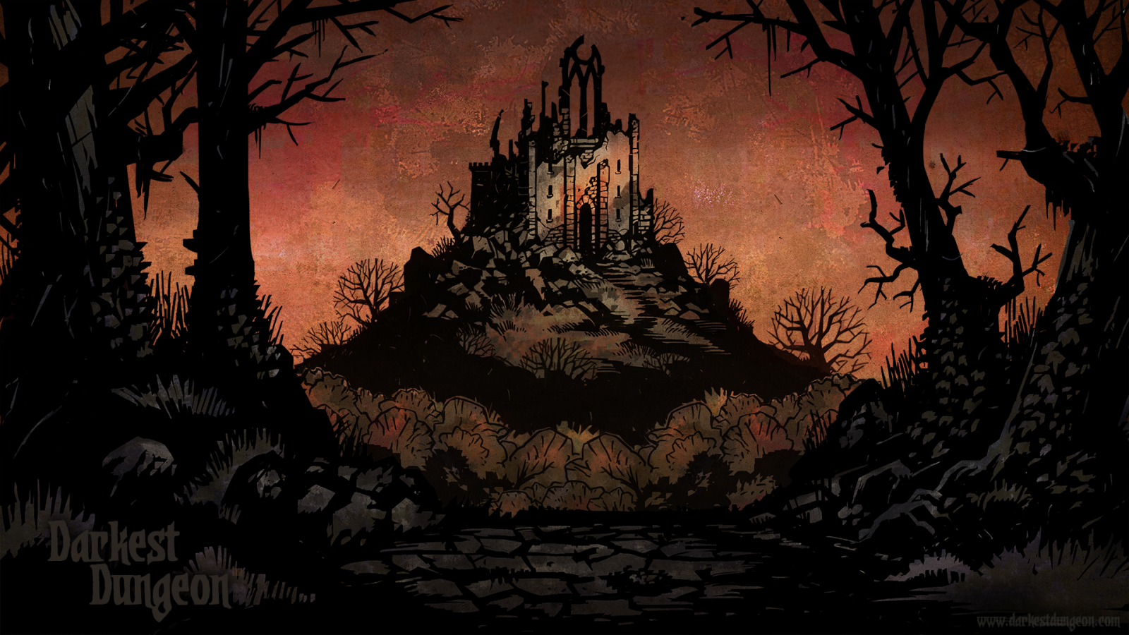 Darkest Dungeon castle on a hill HD Wallpaper