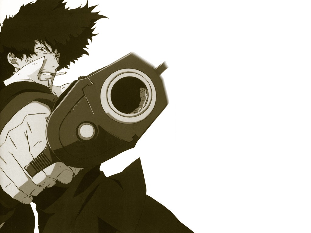Spike Spiegel from Cowboy Bebop holding a gun HD Wallpaper