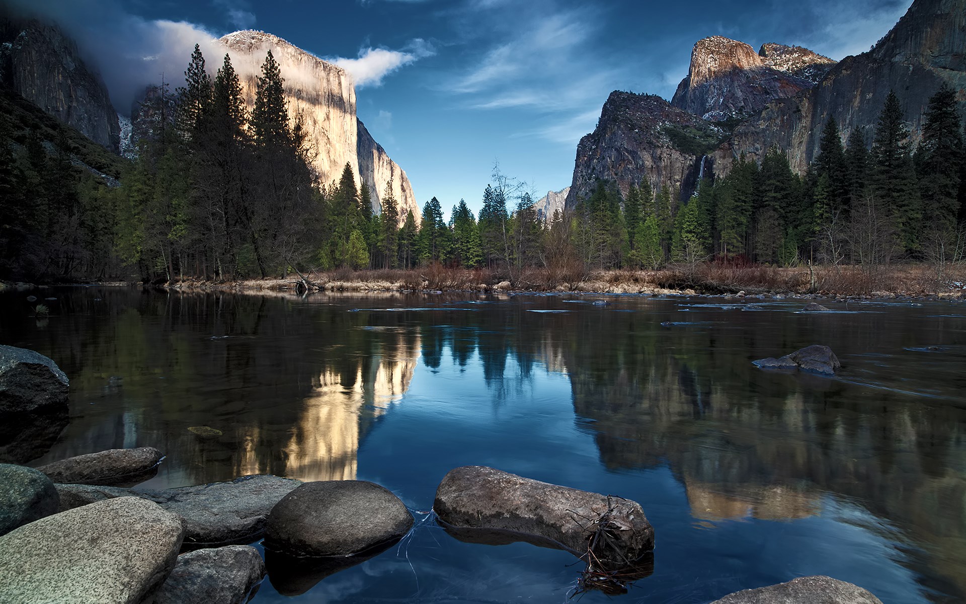 Yosemite Valley with Merced River and El Capitan HD Wallpaper