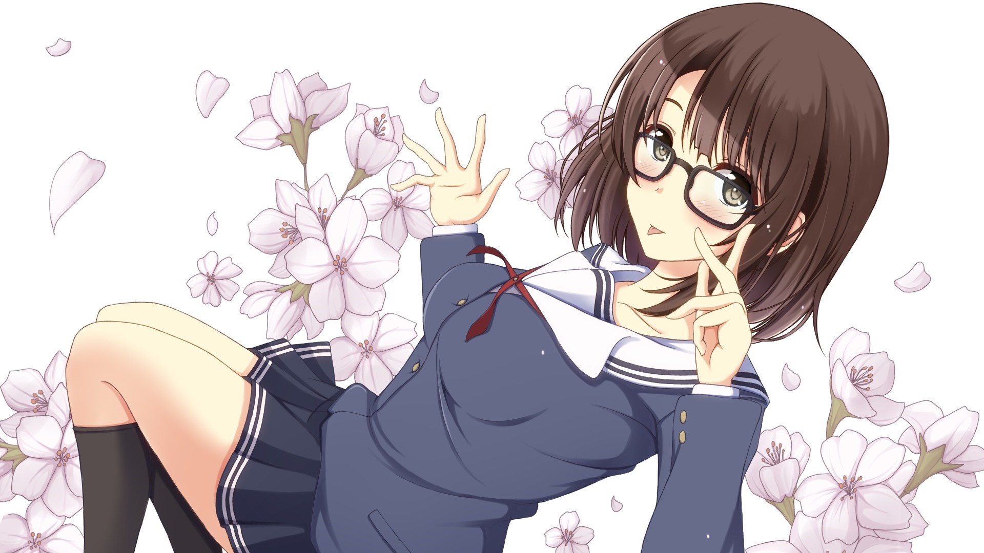 Megumi Katou from Saenai Heroine no Sodatekata with Cherry Blossoms HD Wallpaper