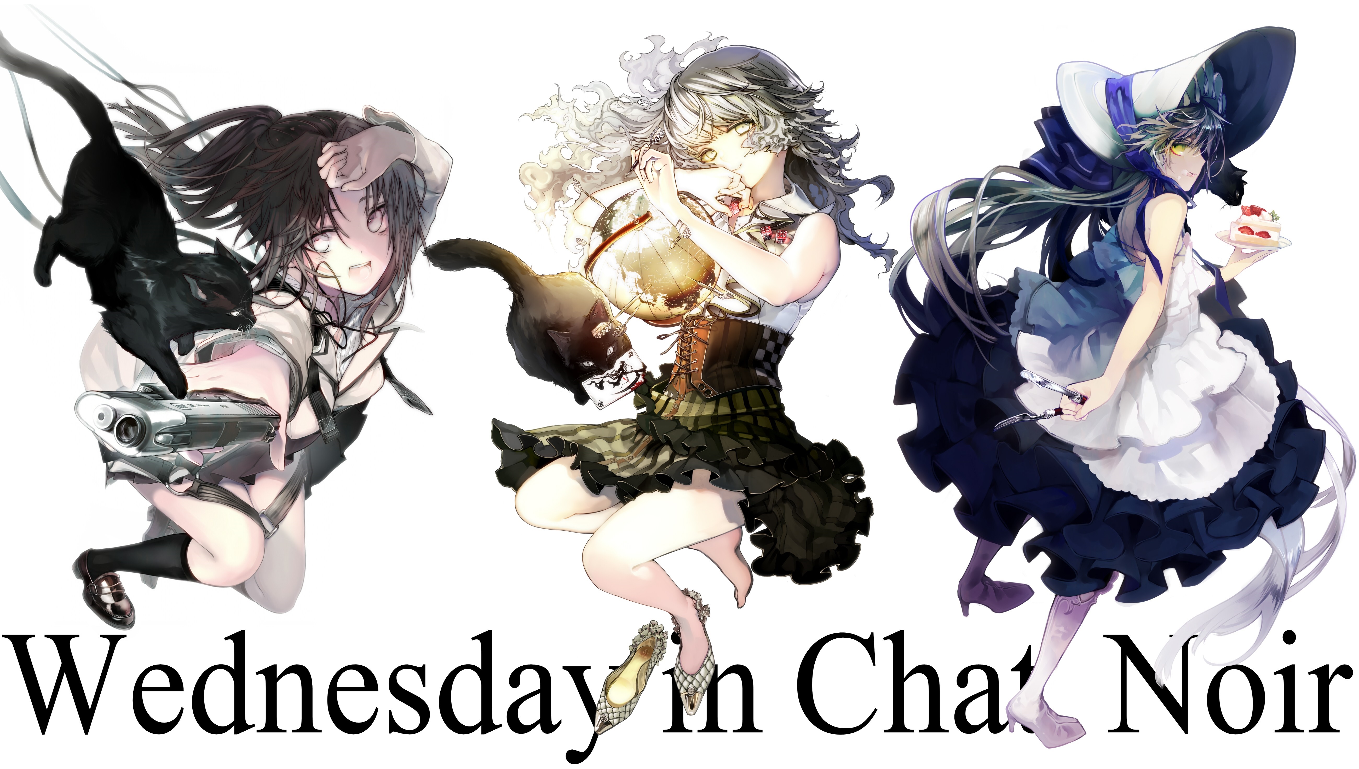 Wednesday in Chat Noir Illustration HD Wallpaper