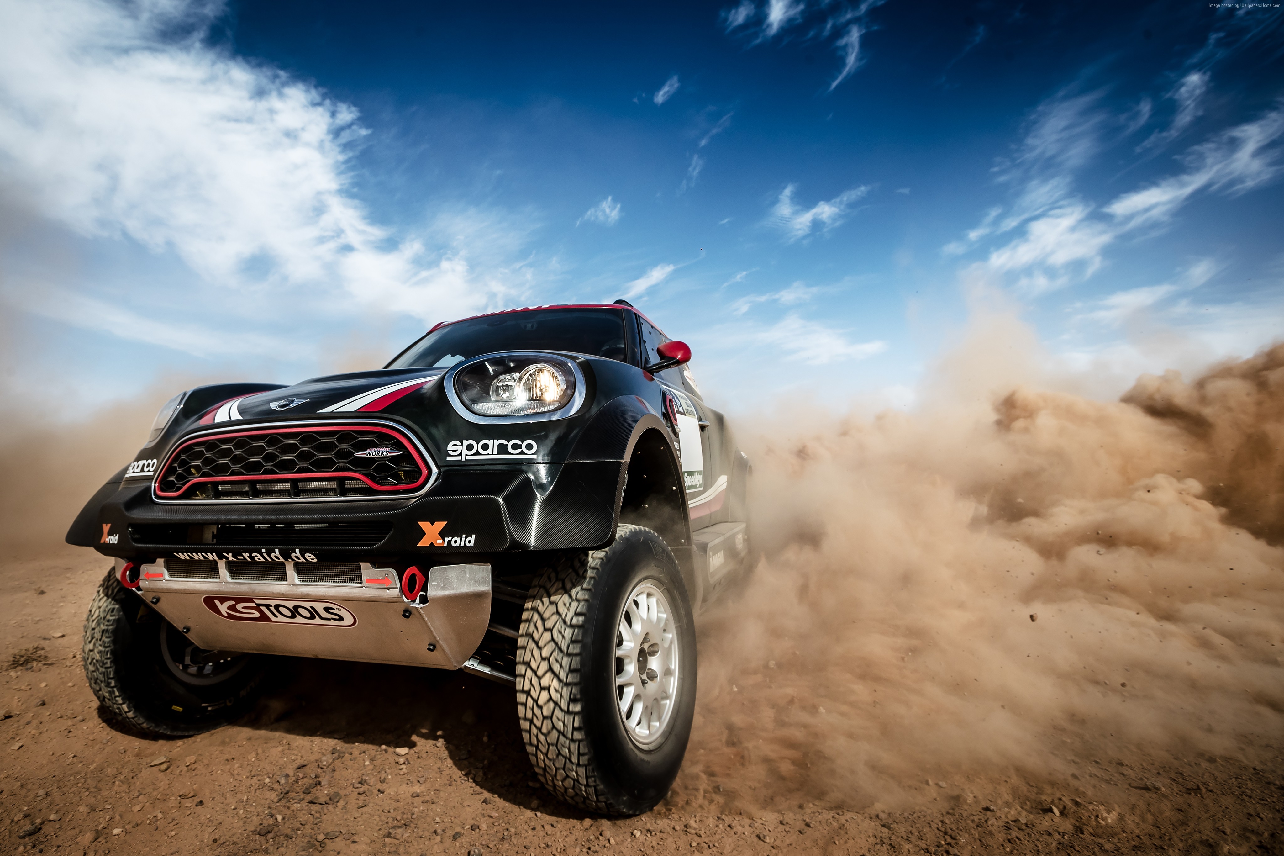 Mini John Cooper Works Rally Car in Desert HD Wallpaper
