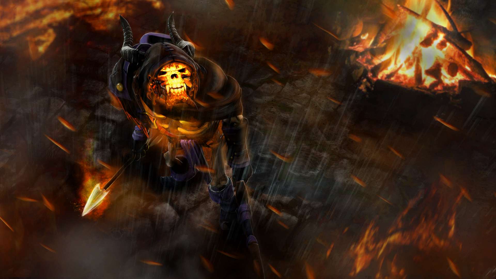 Bone Clinkz from Dota 2 with a spear HD Wallpaper