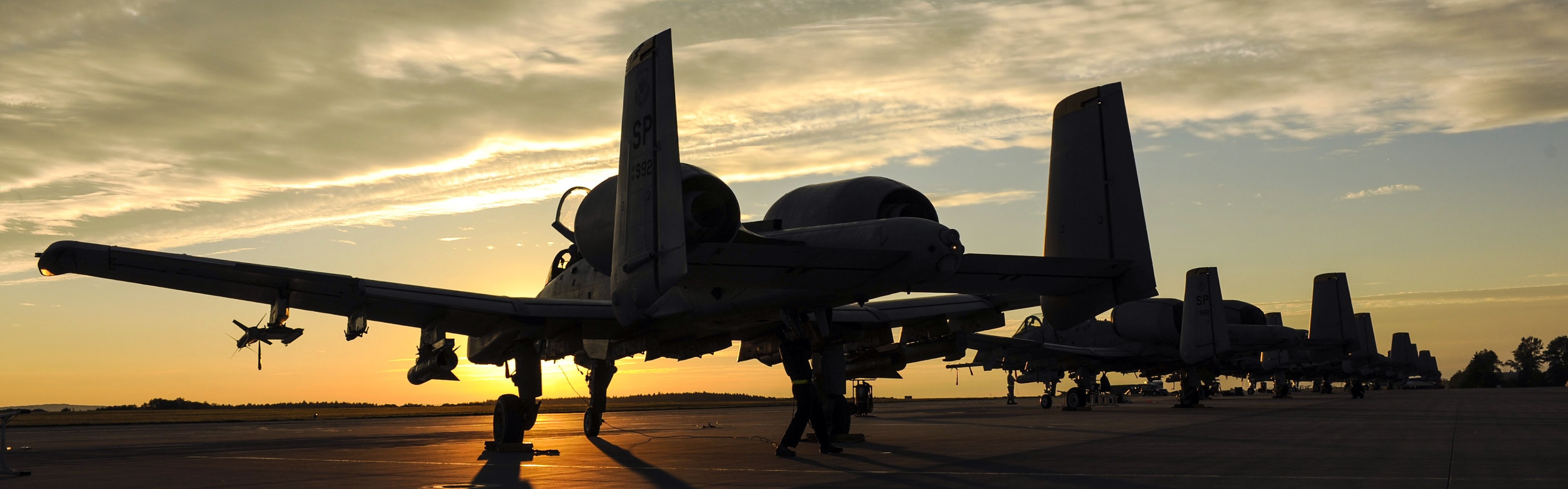Fairchild A-10 Thunderbolt II aircraft at sunset HD Wallpaper