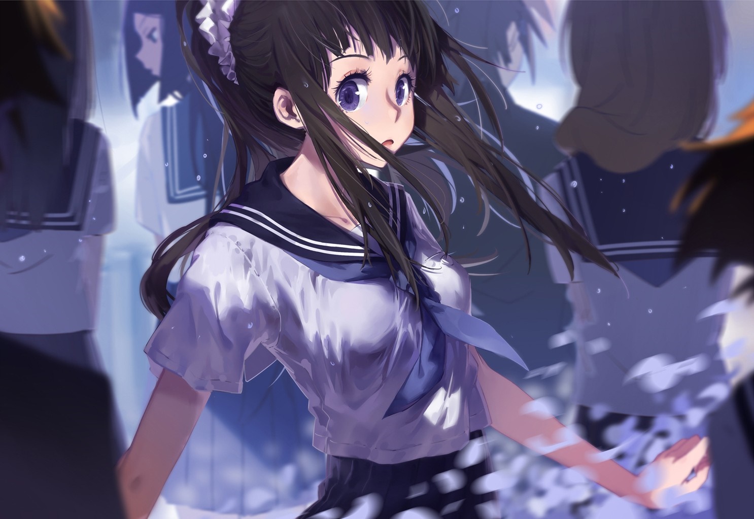 Chitanda Eru from Hyouka in a school uniform HD Wallpaper