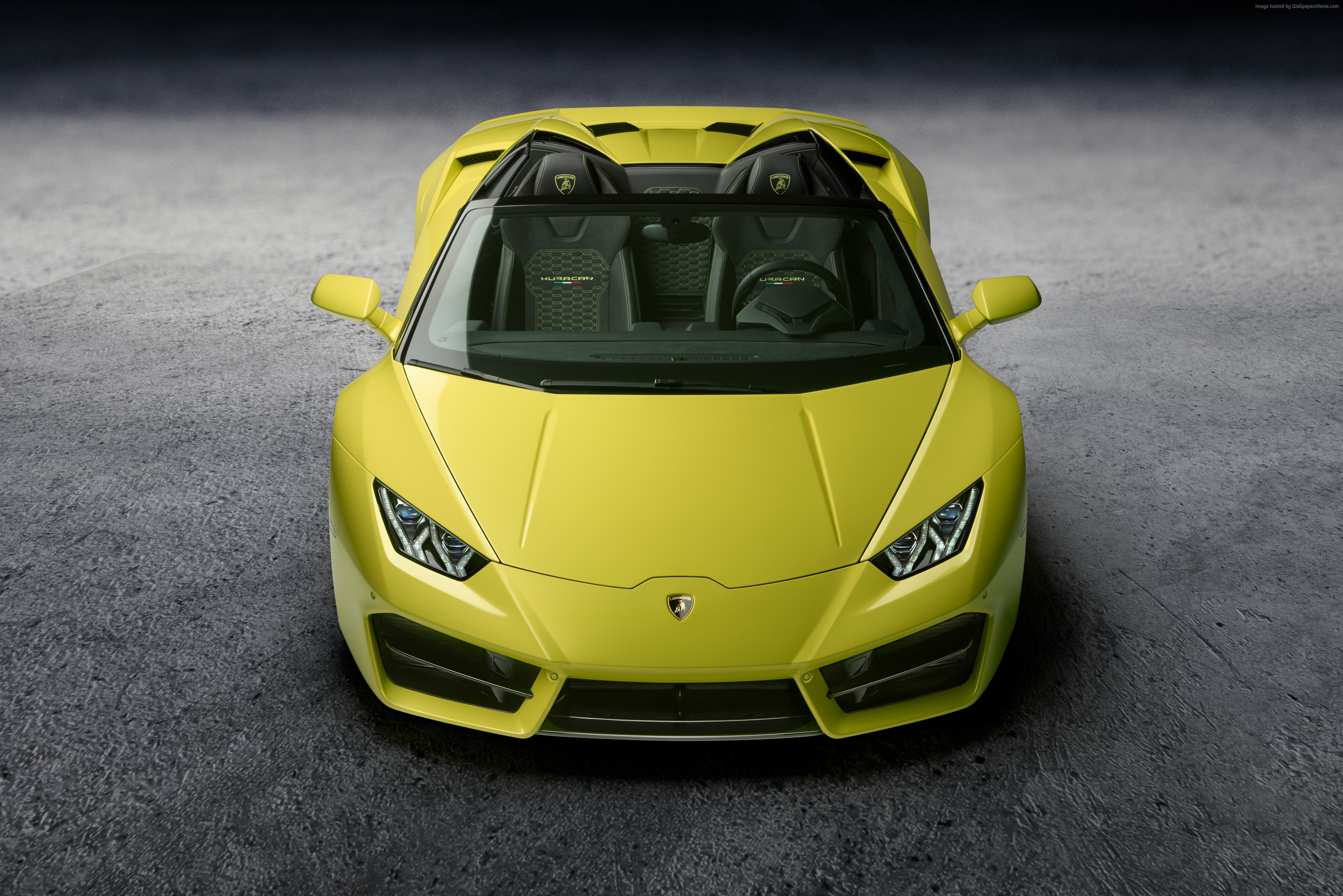 Yellow Lamborghini Huracan LP 580 Spyder HD Wallpaper