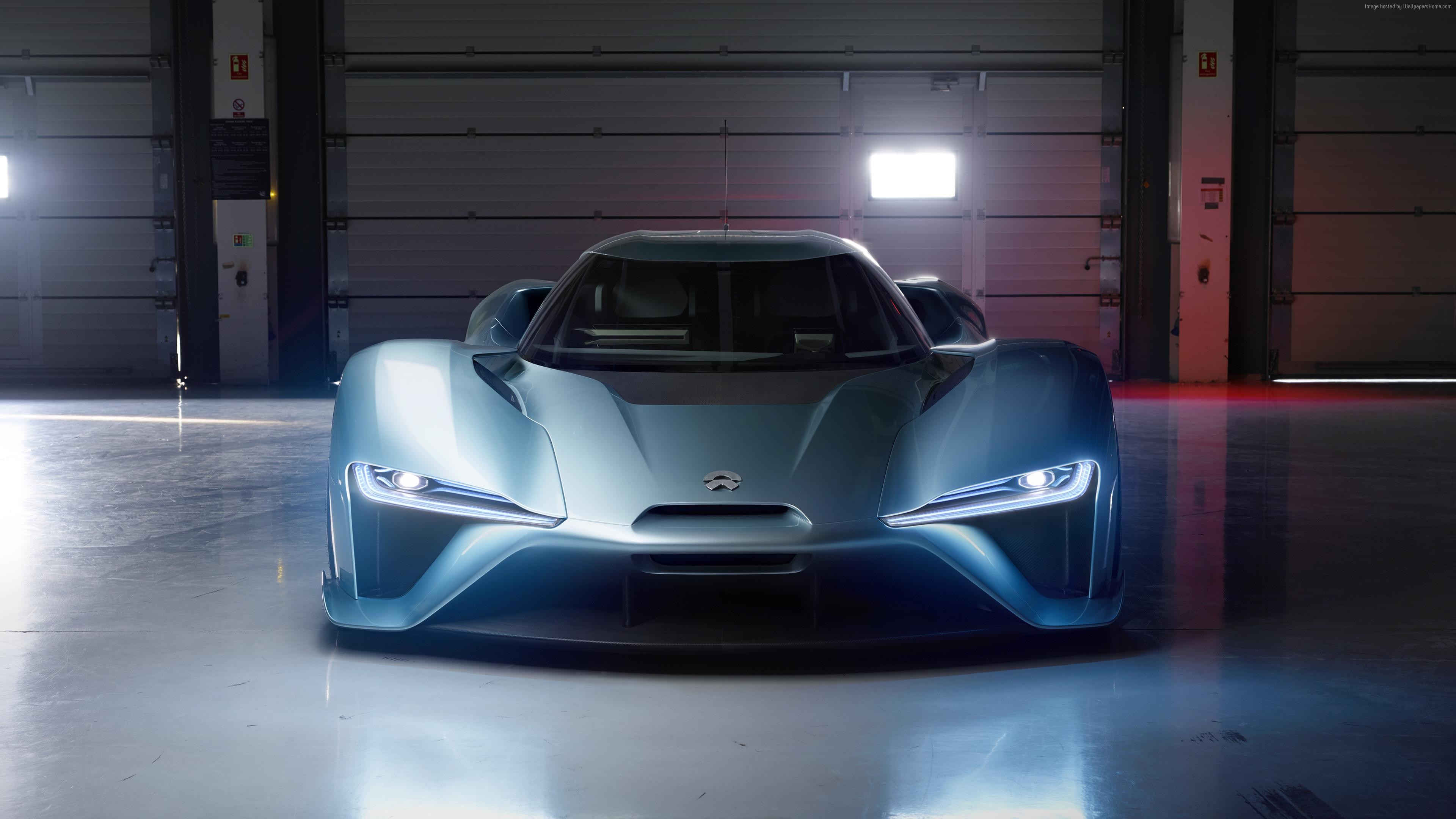 NIO EP9 electric sports car in a garage HD Wallpaper