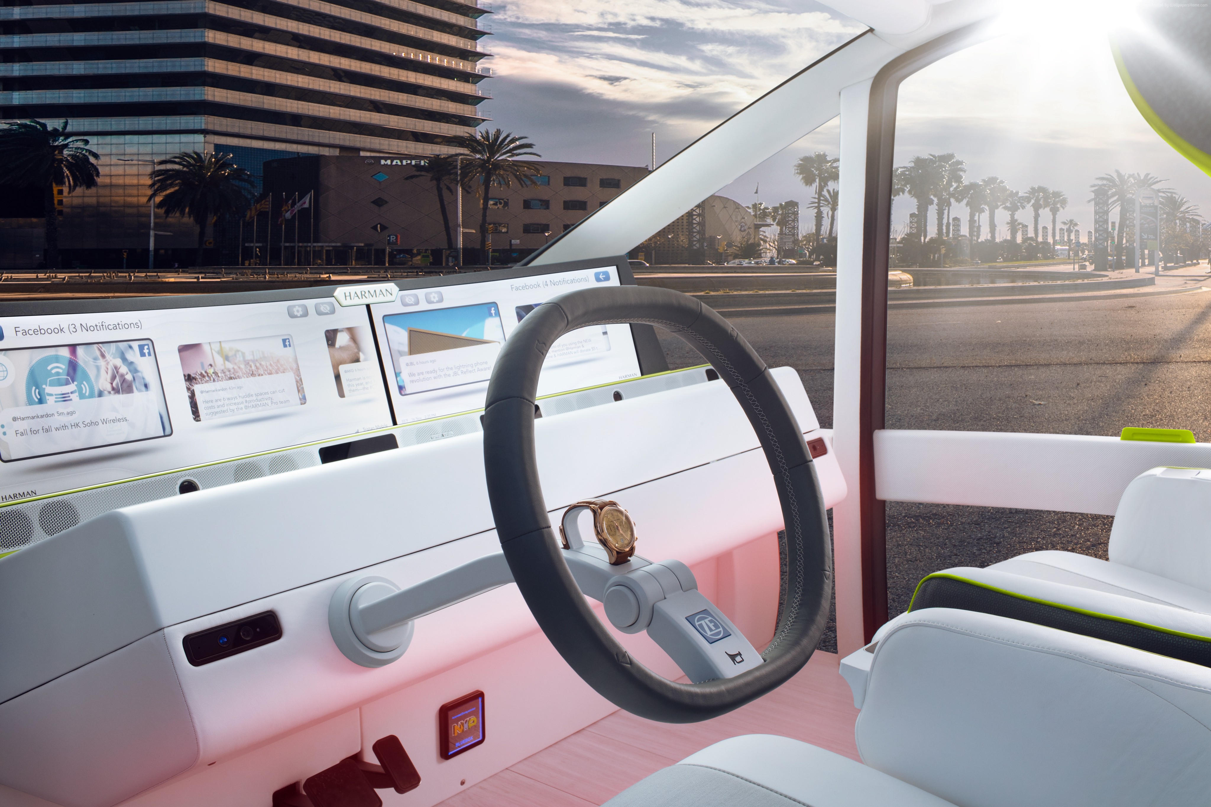 Rinspeed Oasis self-driving concept car interior at CES 2017 HD Wallpaper