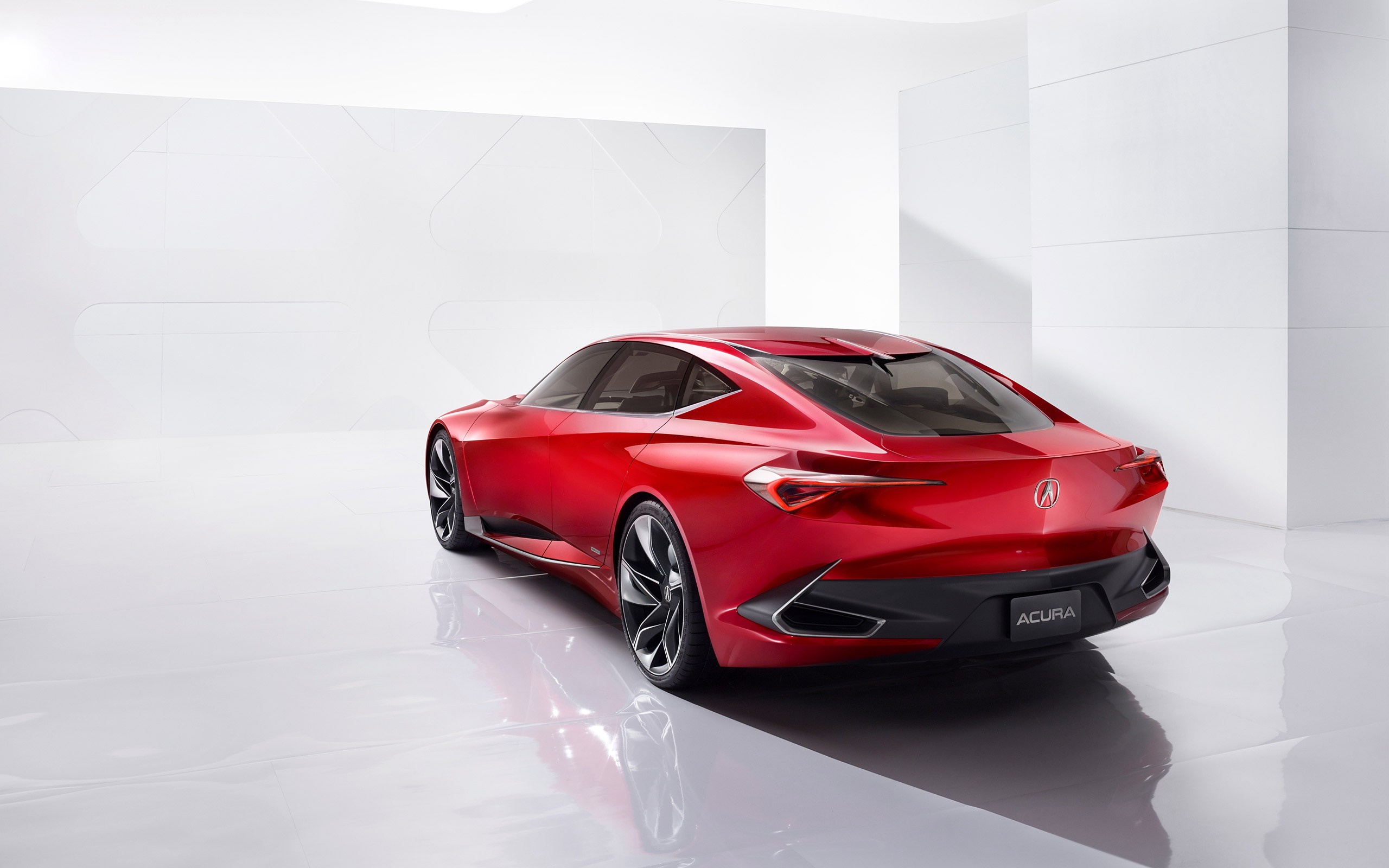 Red Acura Precision Concept car rear view HD Wallpaper