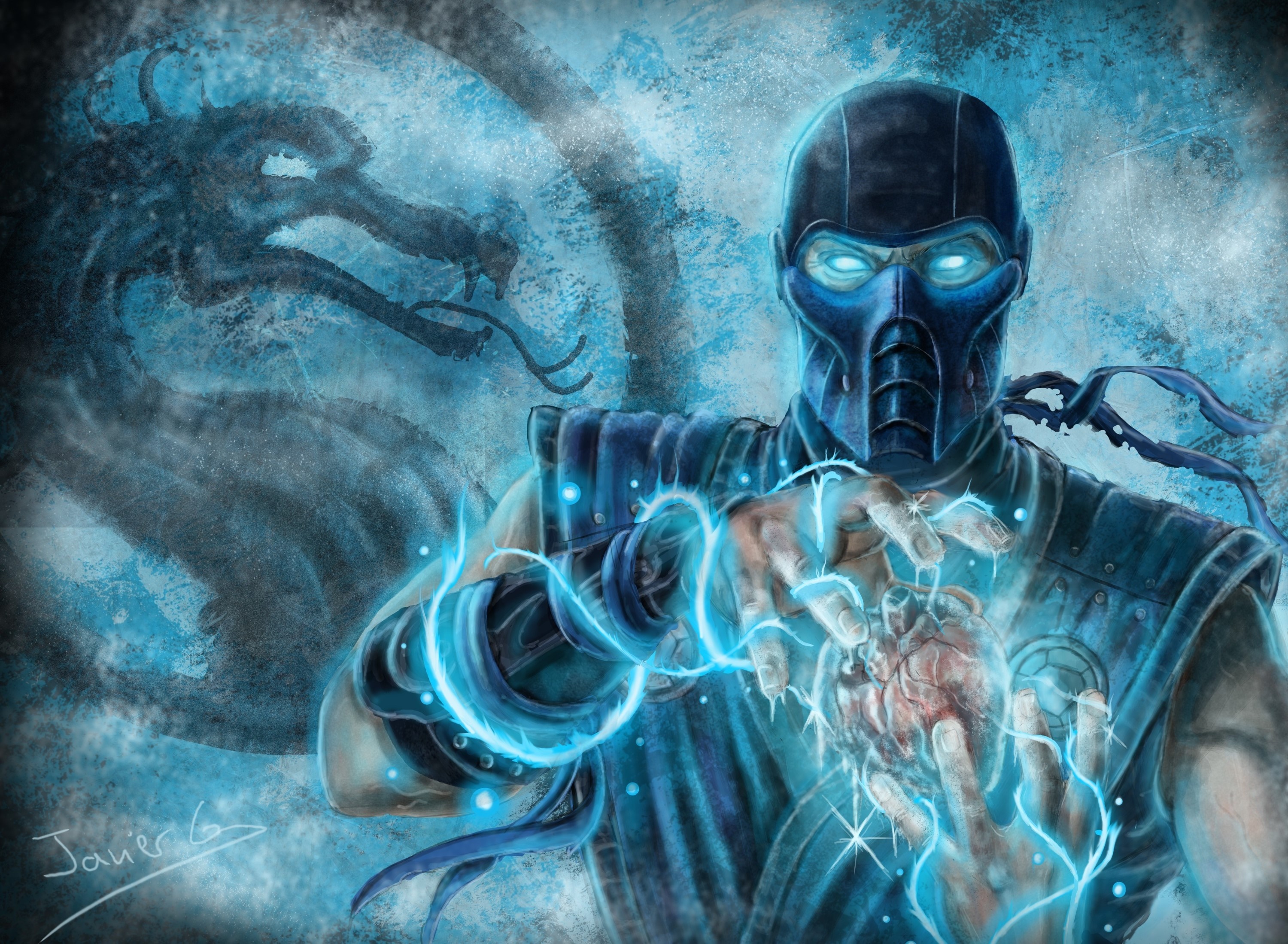 Sub-Zero from Mortal Kombat with ice powers HD Wallpaper