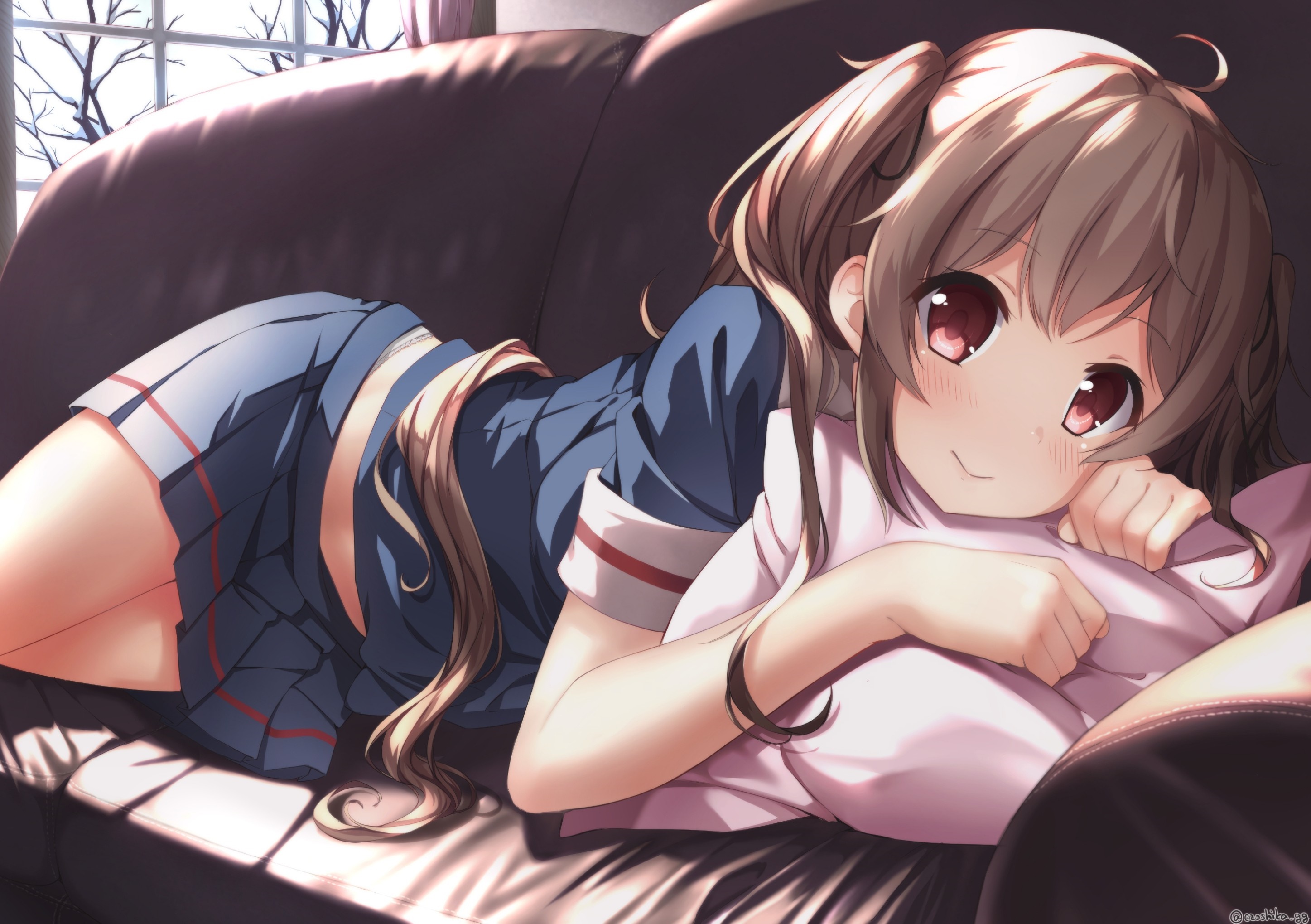 Murasame from Kantai Collection on a couch HD Wallpaper
