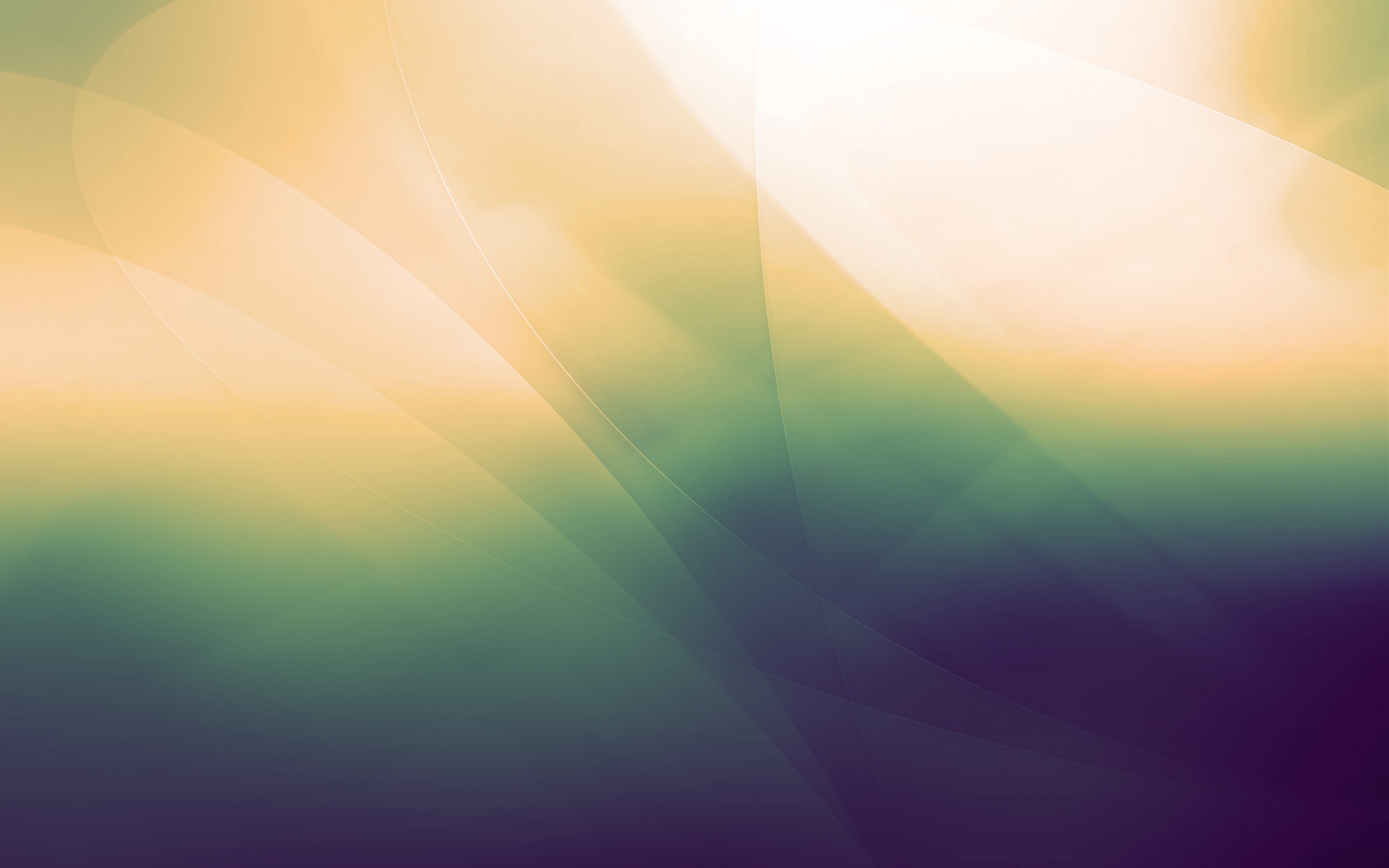 Abstract light waves with yellow, green, and purple gradient HD Wallpaper
