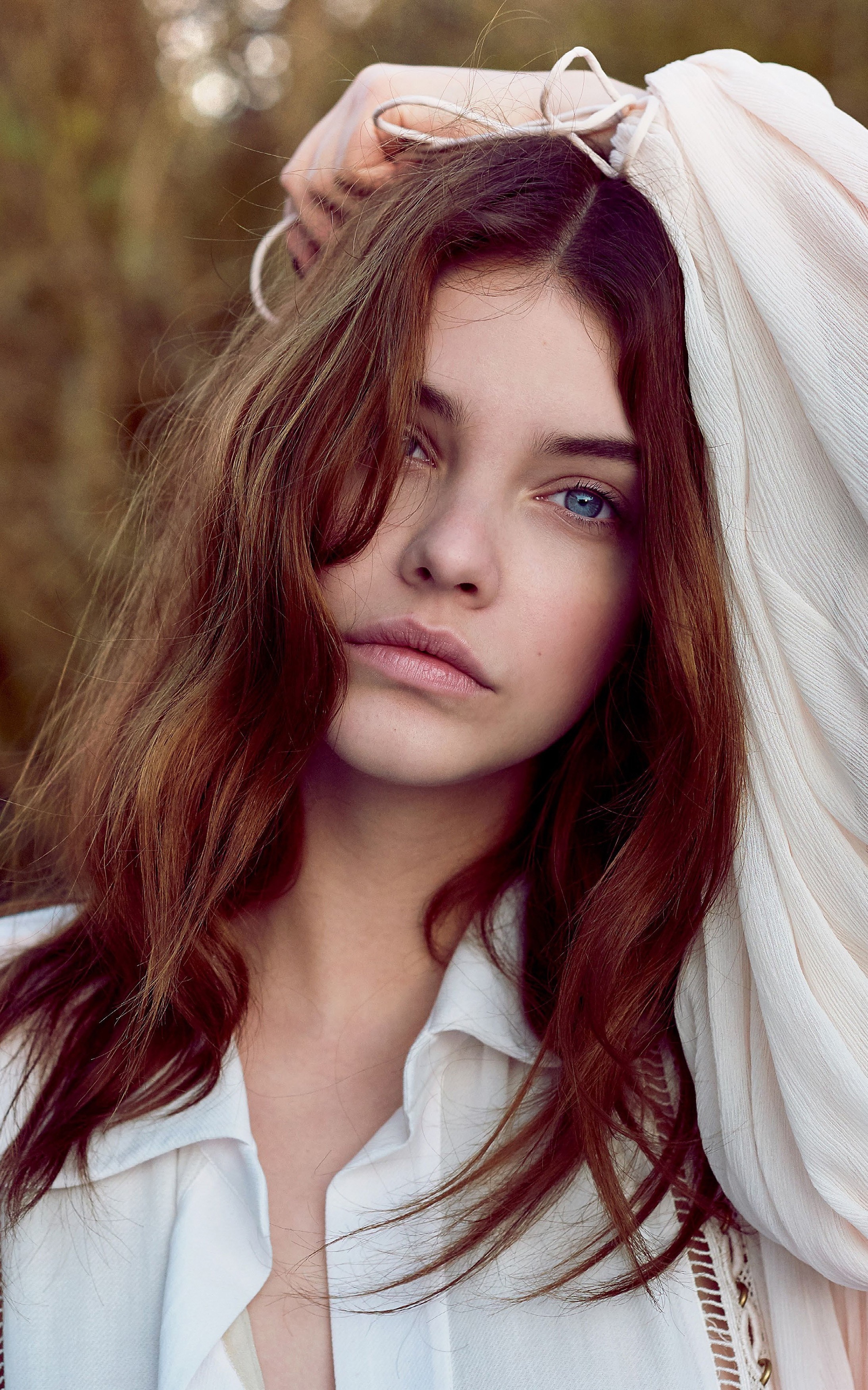 Barbara Palvin portrait with hands on head HD Wallpaper