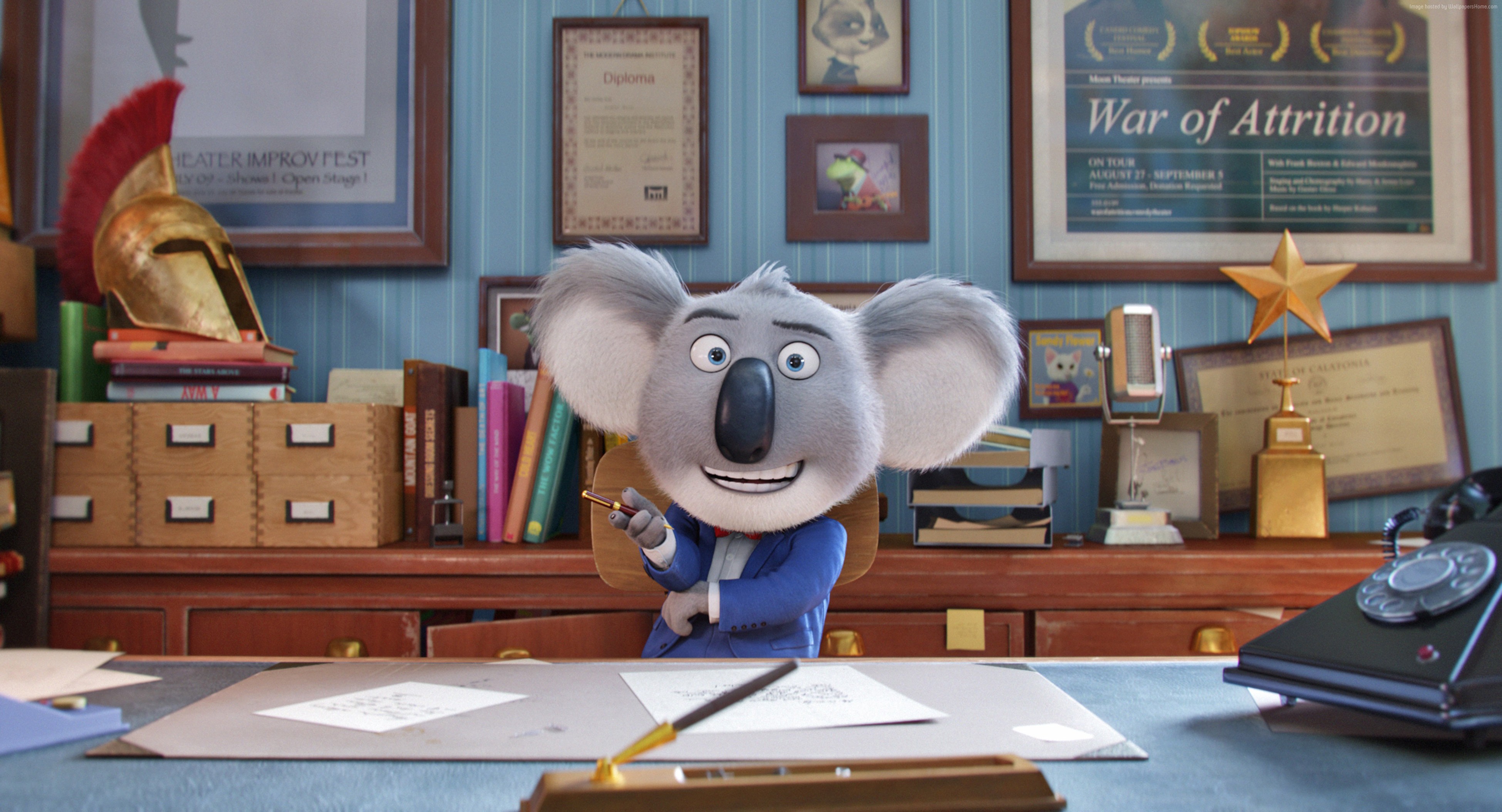 Buster Moon from Sing in his office HD Wallpaper