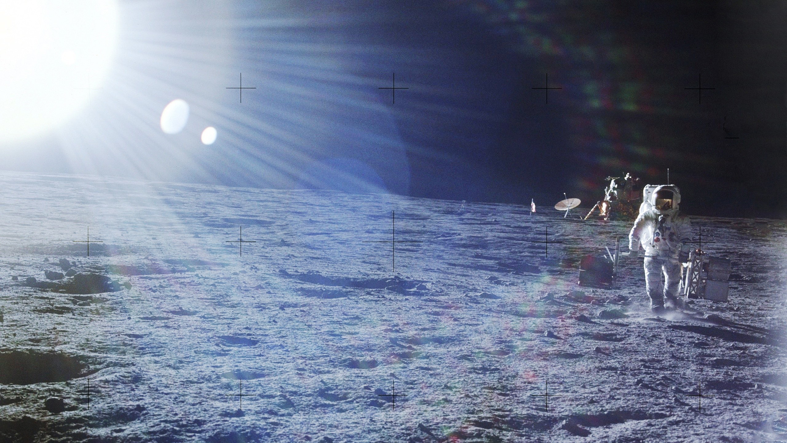 Astronaut on the Moon with Lunar Module HD Wallpaper