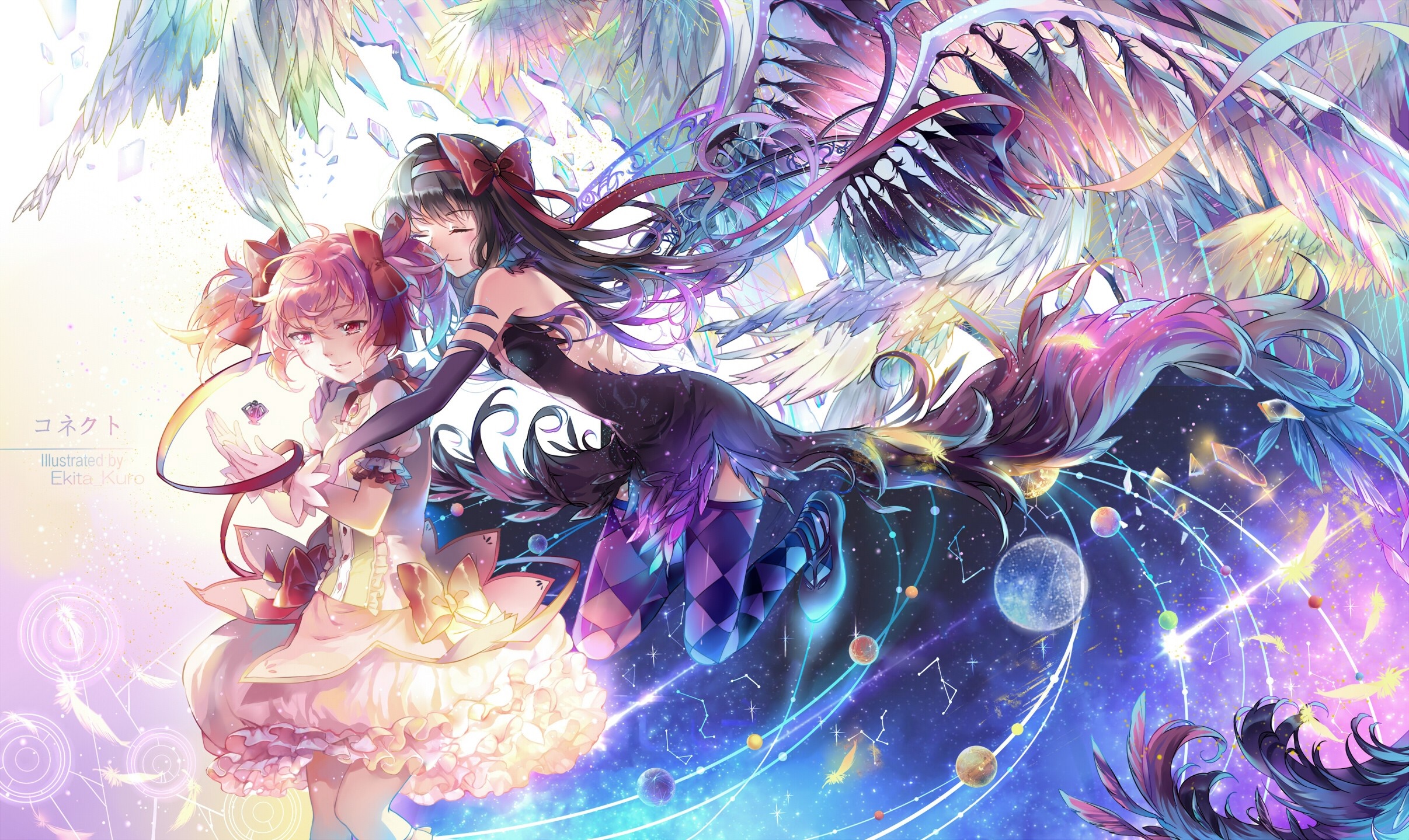 Homura and Madoka from Mahou Shoujo Madoka Magica HD Wallpaper
