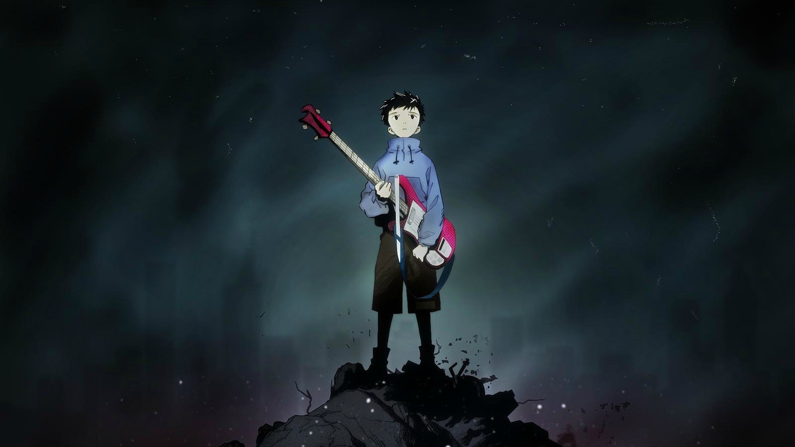 Naota Nandaba from FLCL holding a guitar HD Wallpaper