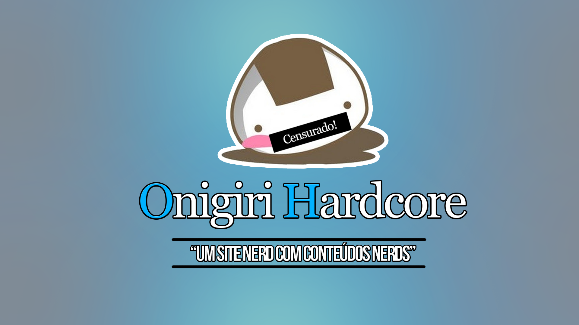 Onigiri Hardcore logo with censored onigiri HD Wallpaper