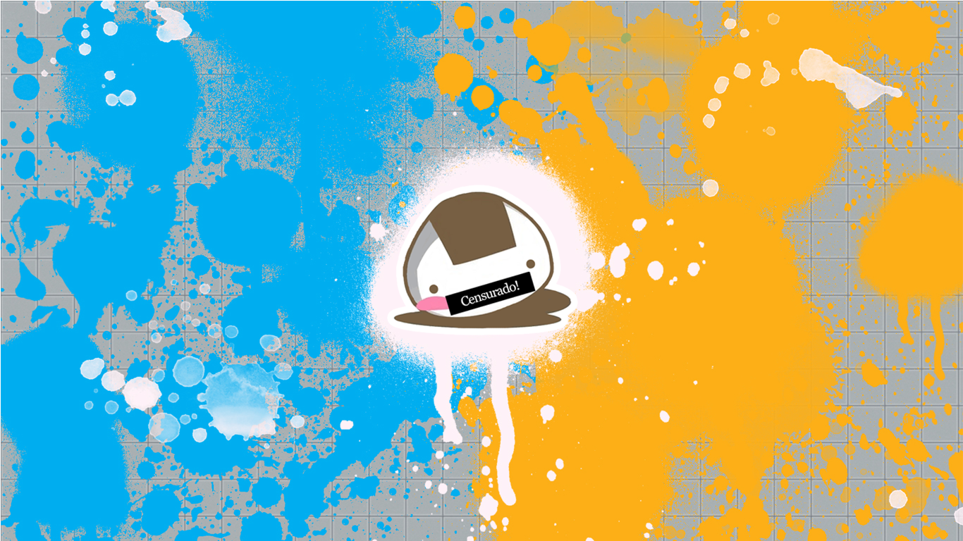 Onigiri Hardcore illustration with spray paint HD Wallpaper