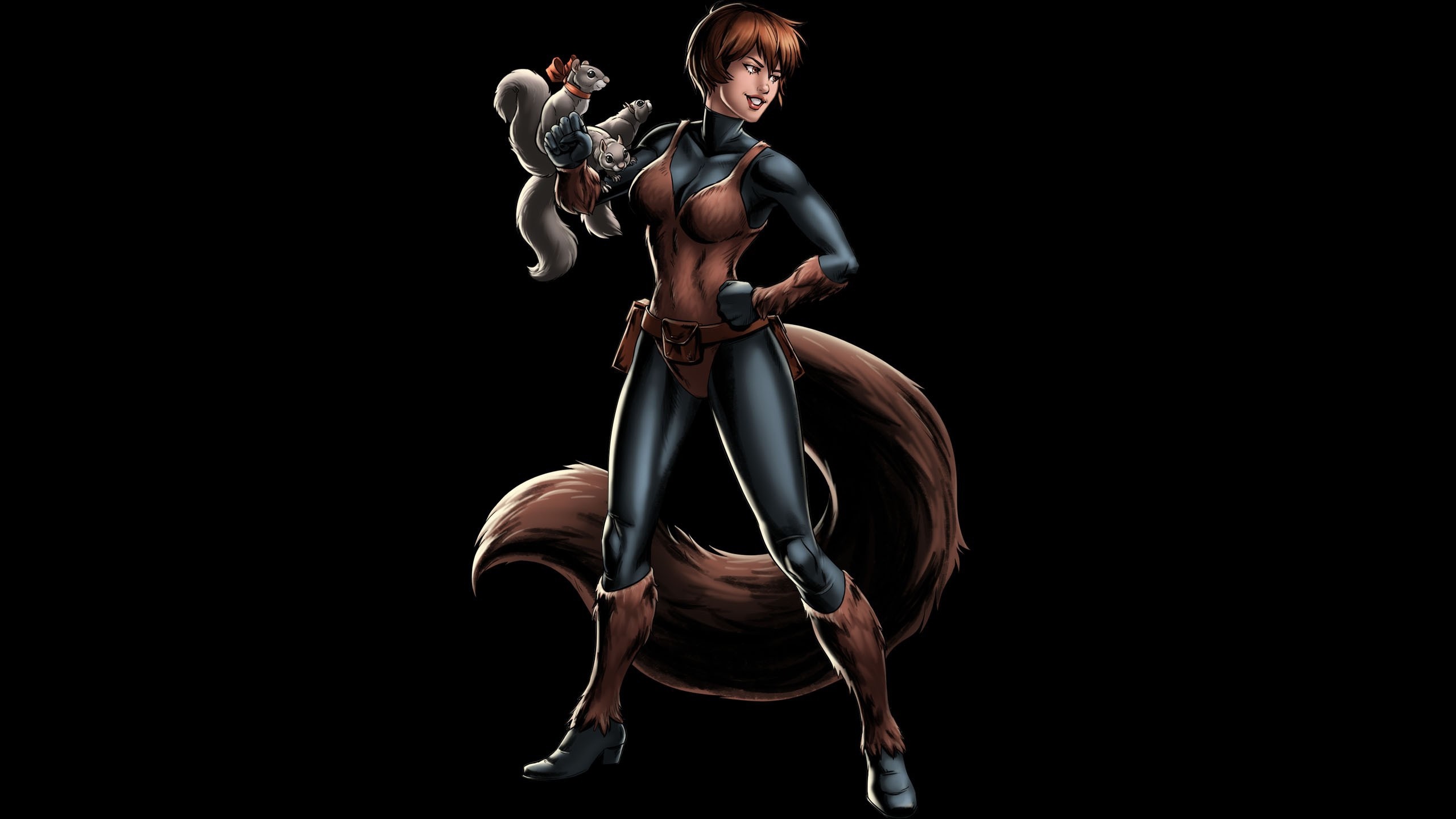 Squirrel Girl holding squirrels HD Wallpaper