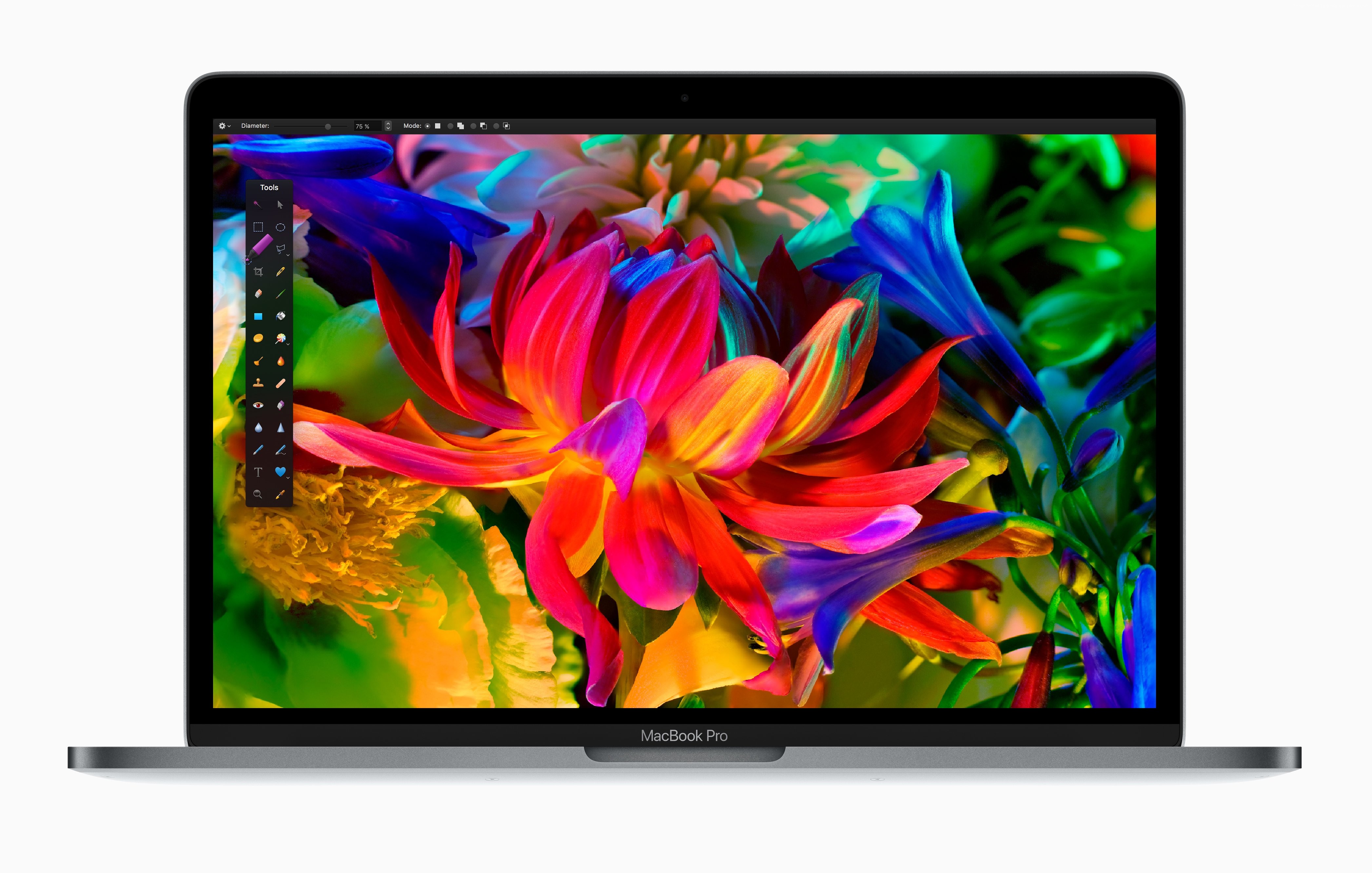 MacBook Pro with colorful flower wallpaper HD Wallpaper