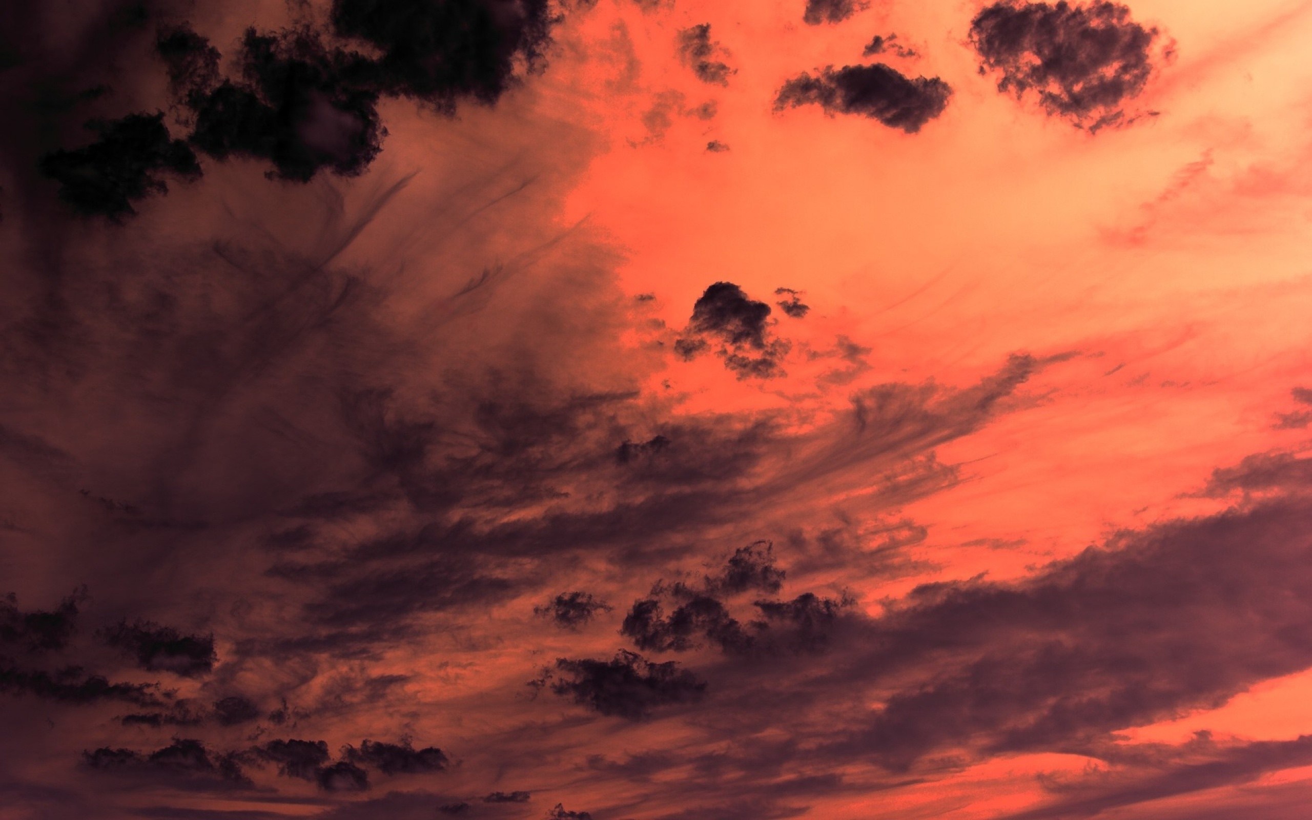 Dramatic sunset sky with dark clouds HD Wallpaper