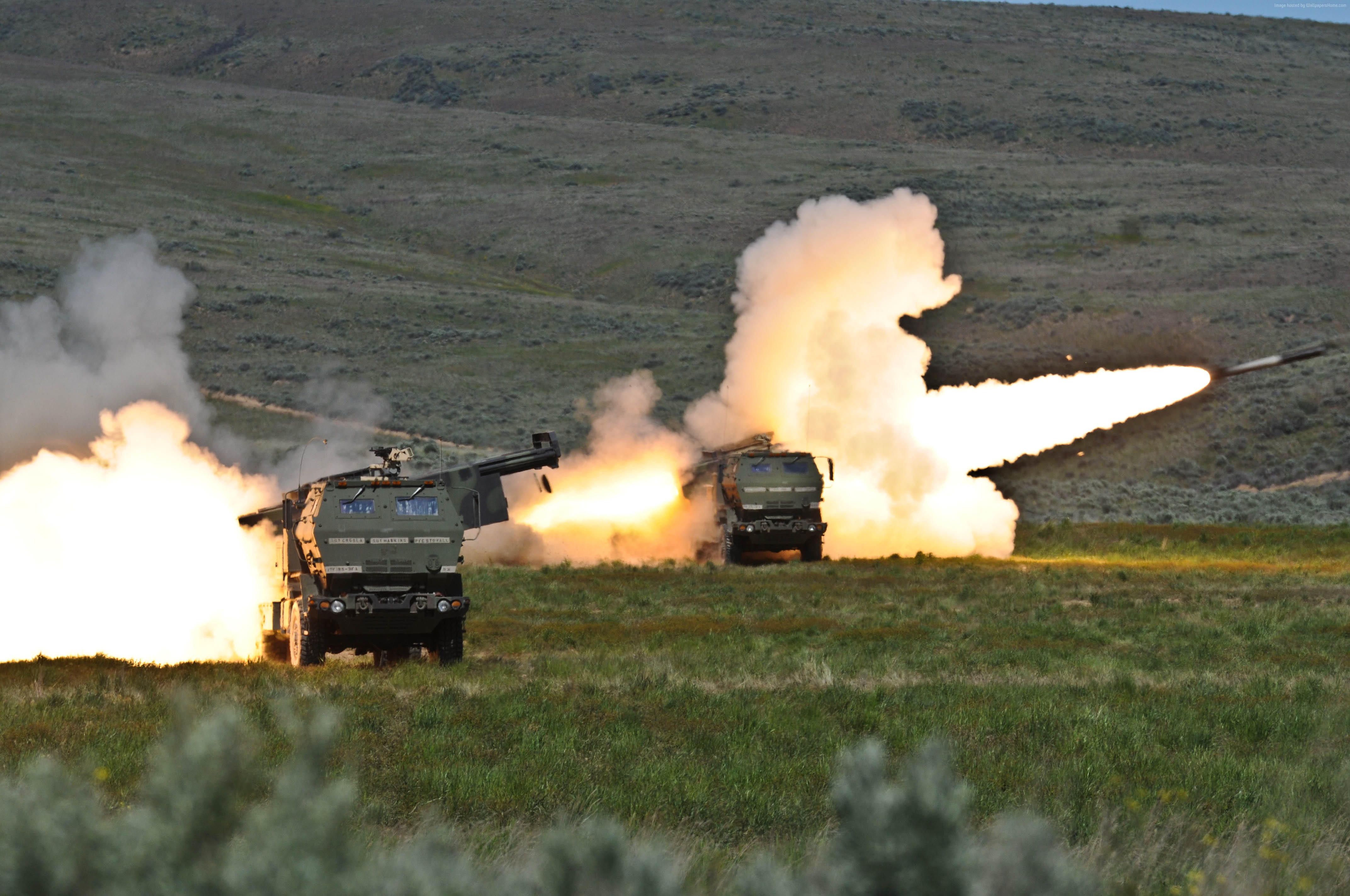 U.S. Army HIMARS M142 launching missiles HD Wallpaper