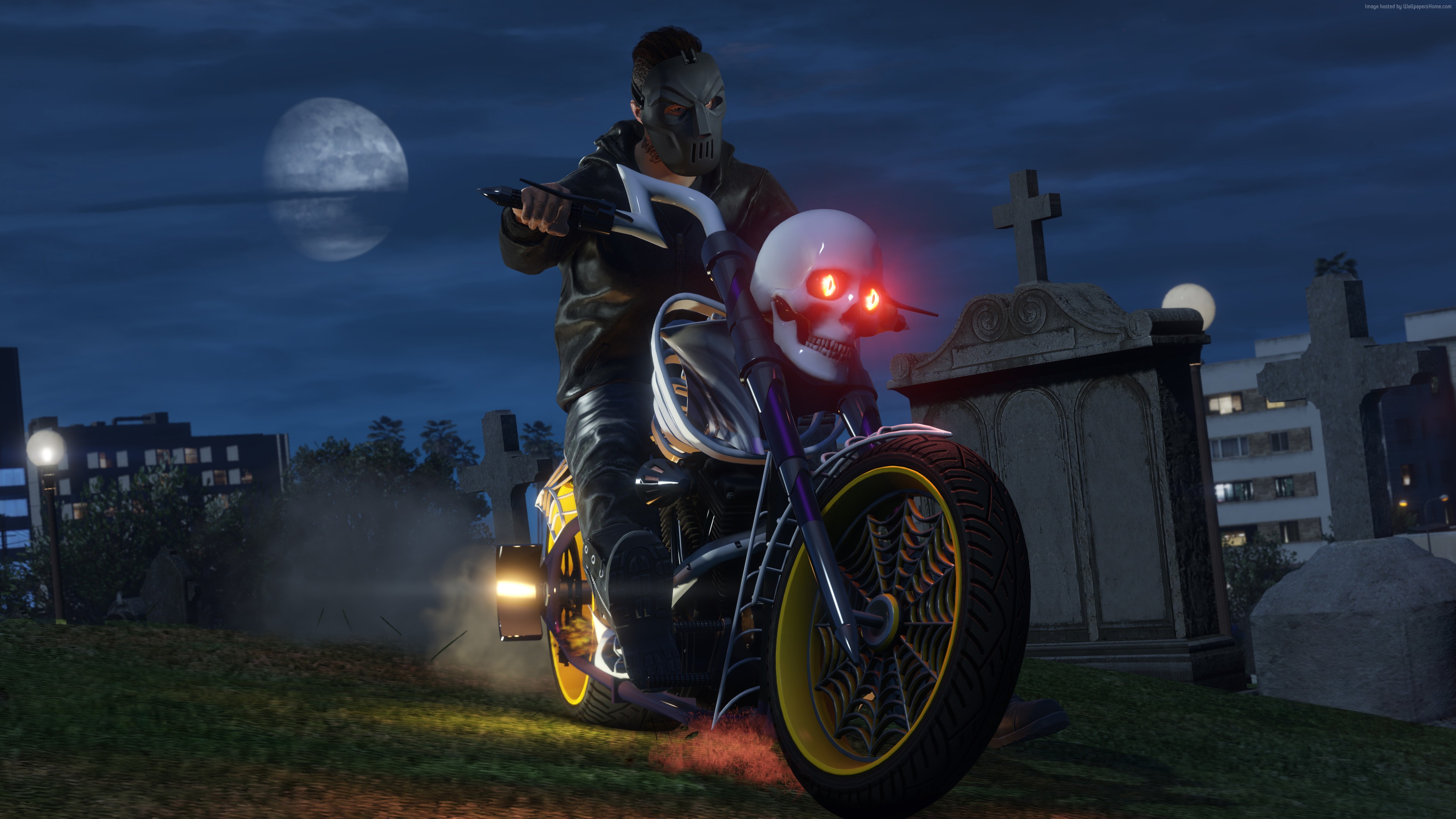 GTA 5 Online Halloween DLC Motorcycle HD Wallpaper