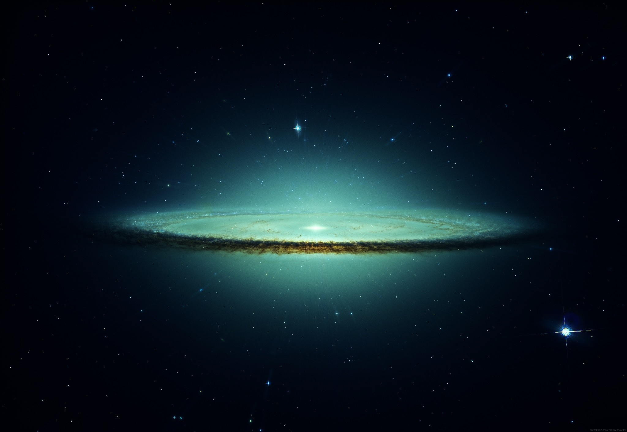A glowing galaxy in deep space with stars HD Wallpaper
