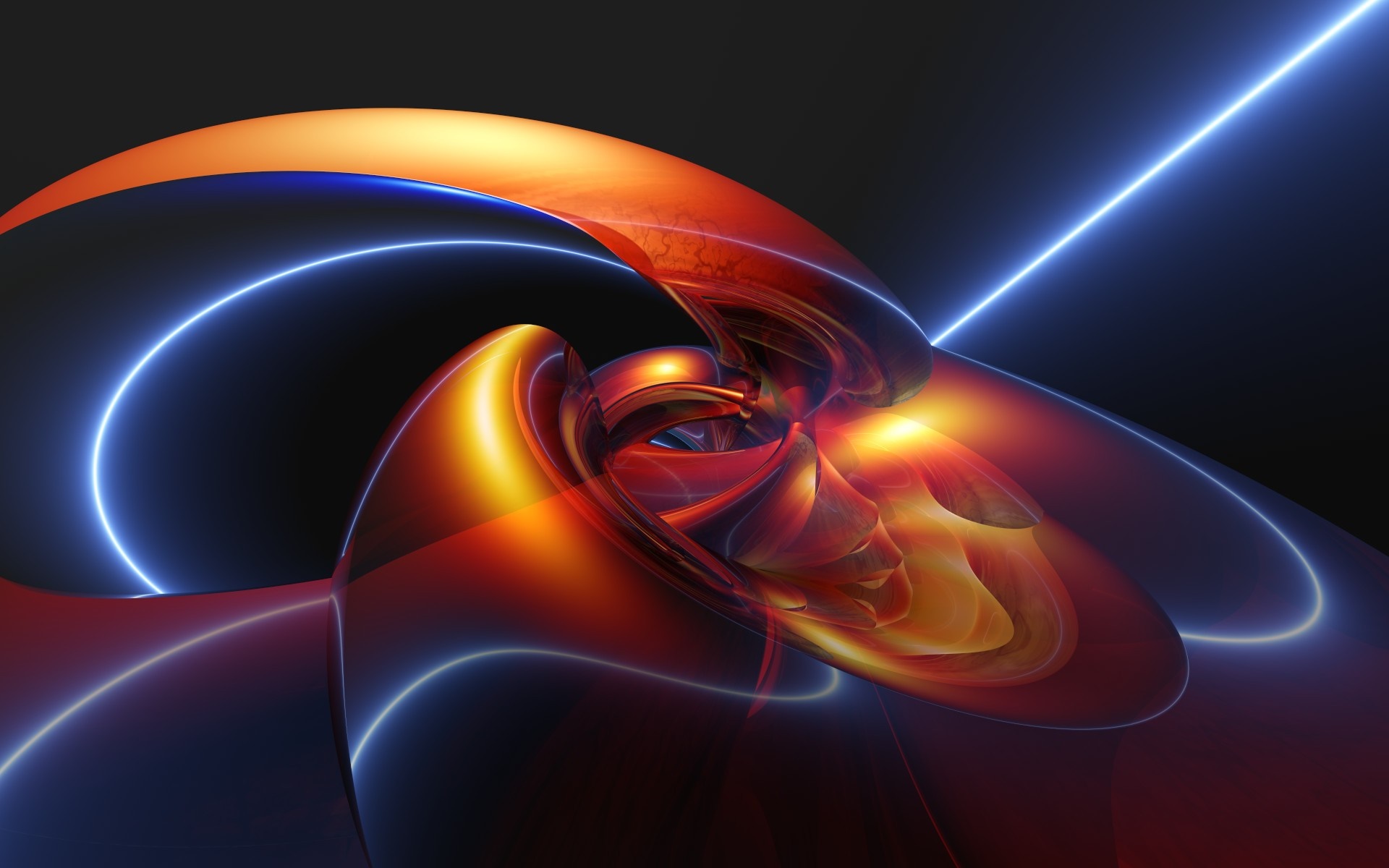 Abstract digital art with glowing lines HD Wallpaper