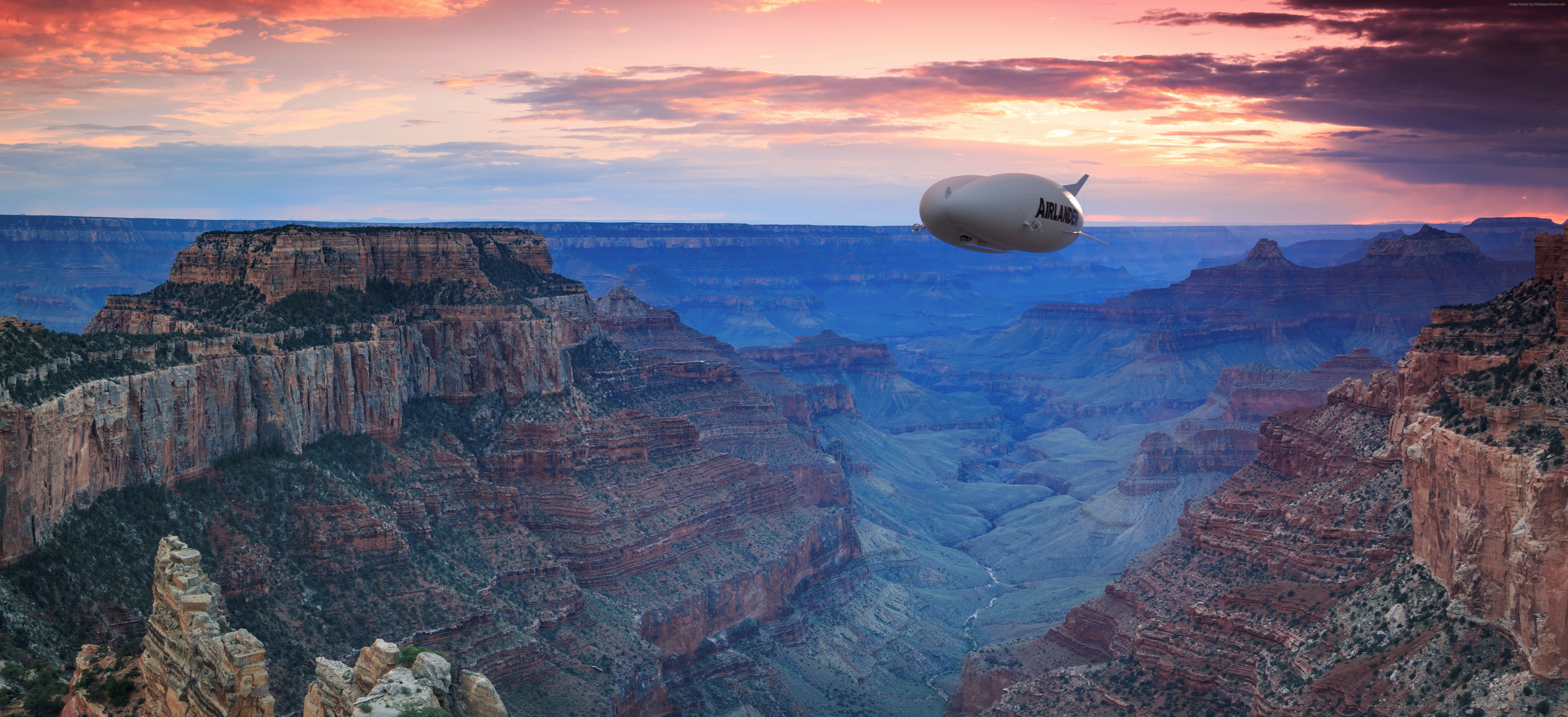Airlander 10 flying over the Grand Canyon HD Wallpaper