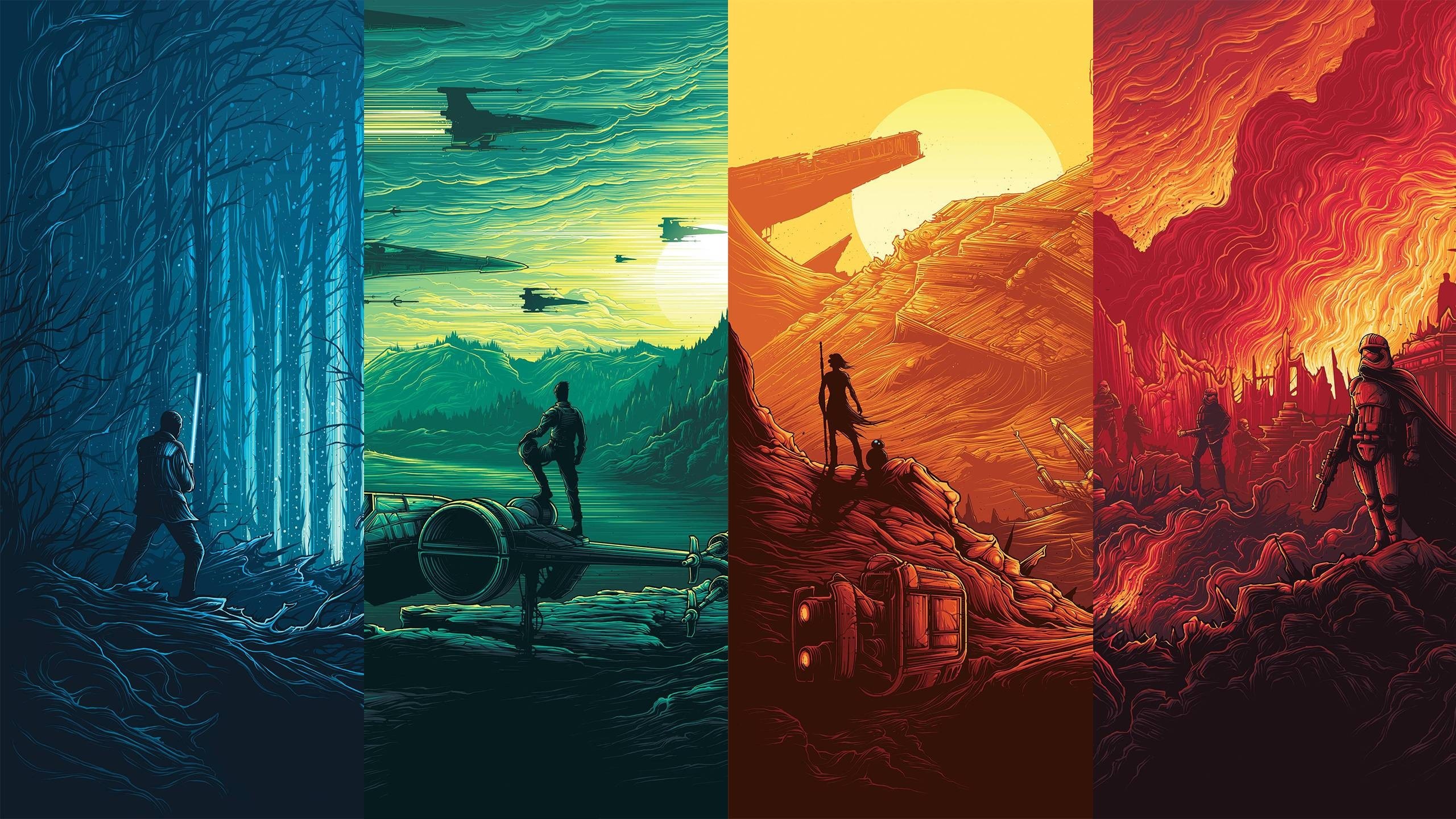 Star Wars: The Force Awakens collage illustration HD Wallpaper