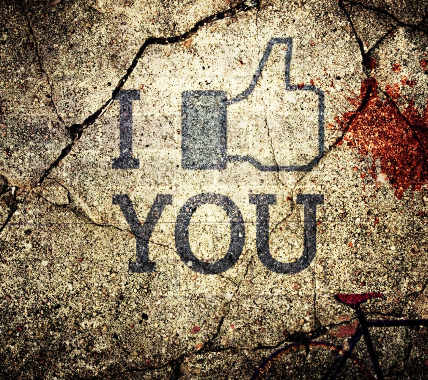 I Like You text on cracked concrete wall HD Wallpaper