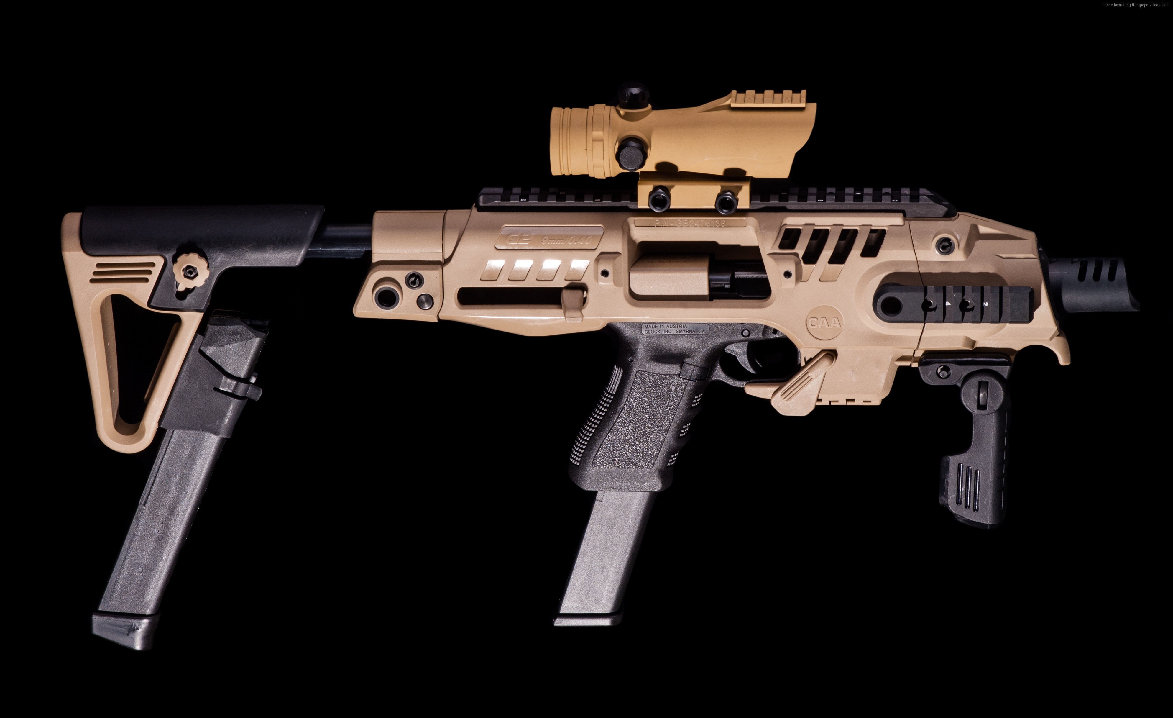 Glock SBR Pistol, 9mm w/ CAA HD Wallpaper