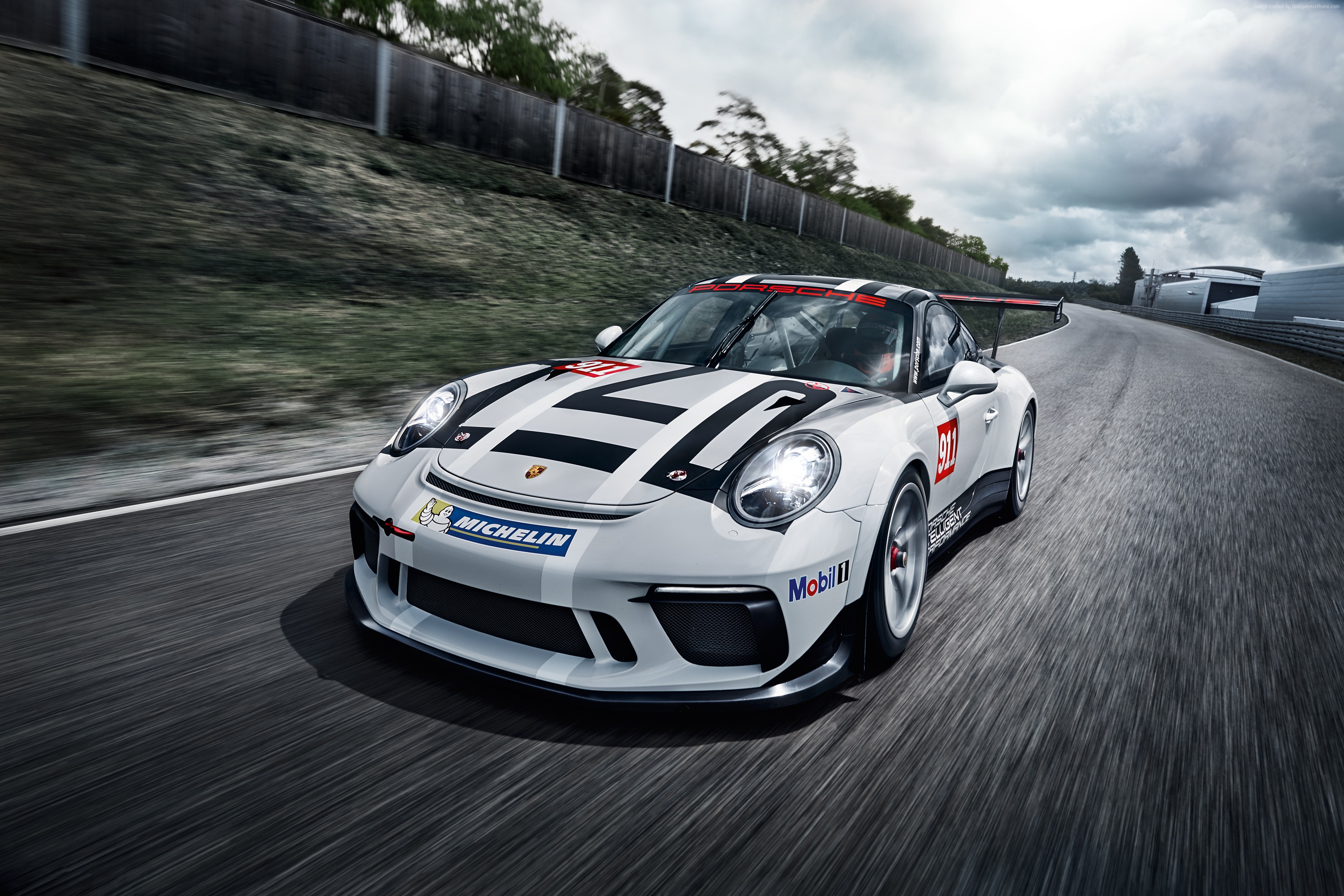Porsche 911 GT3 Cup racing car on track HD Wallpaper